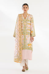 Stitched Printed Linen Shirt + Dupatta