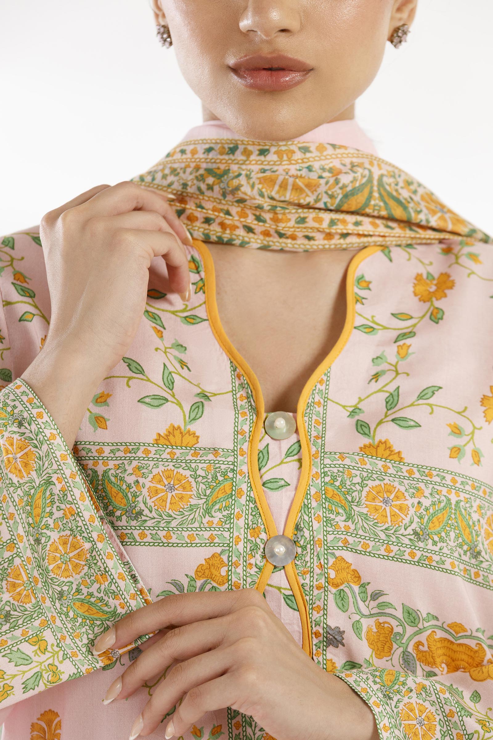 Stitched Printed Linen Shirt + Dupatta