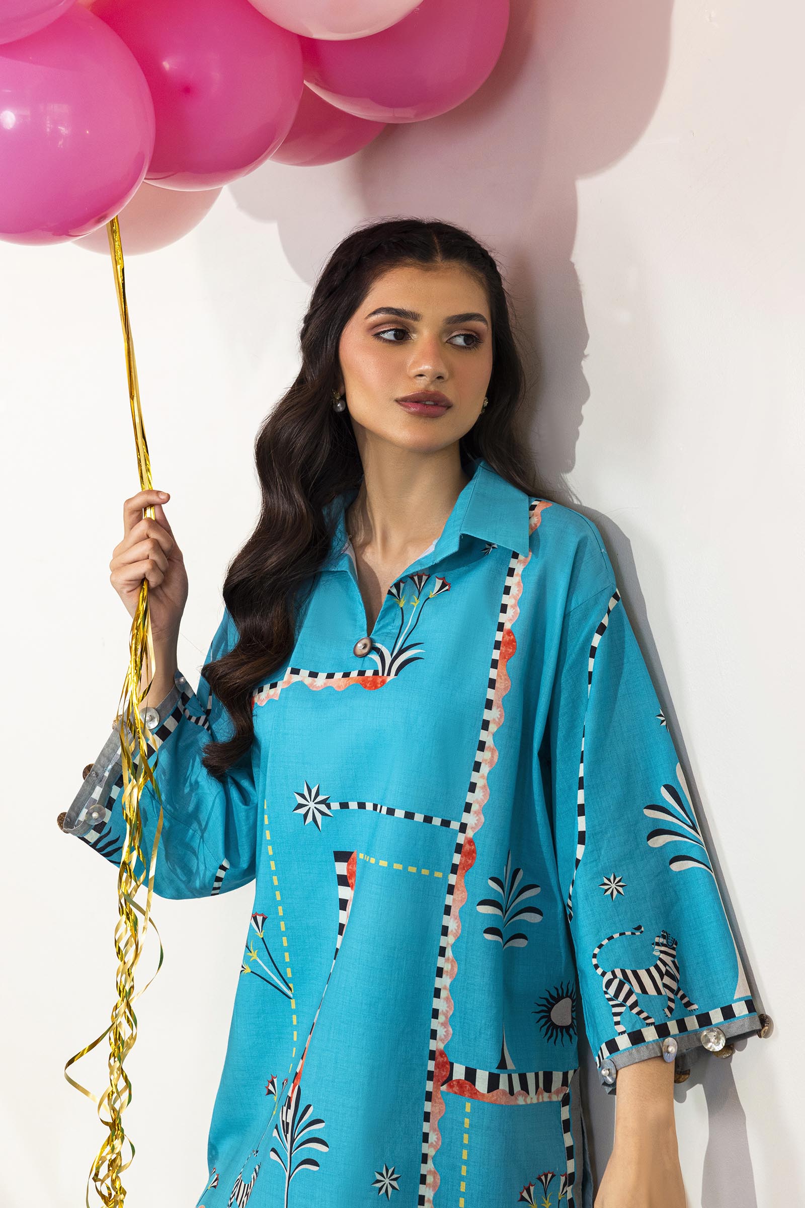 Stitched Printed Lawn Shirt+ Culotte