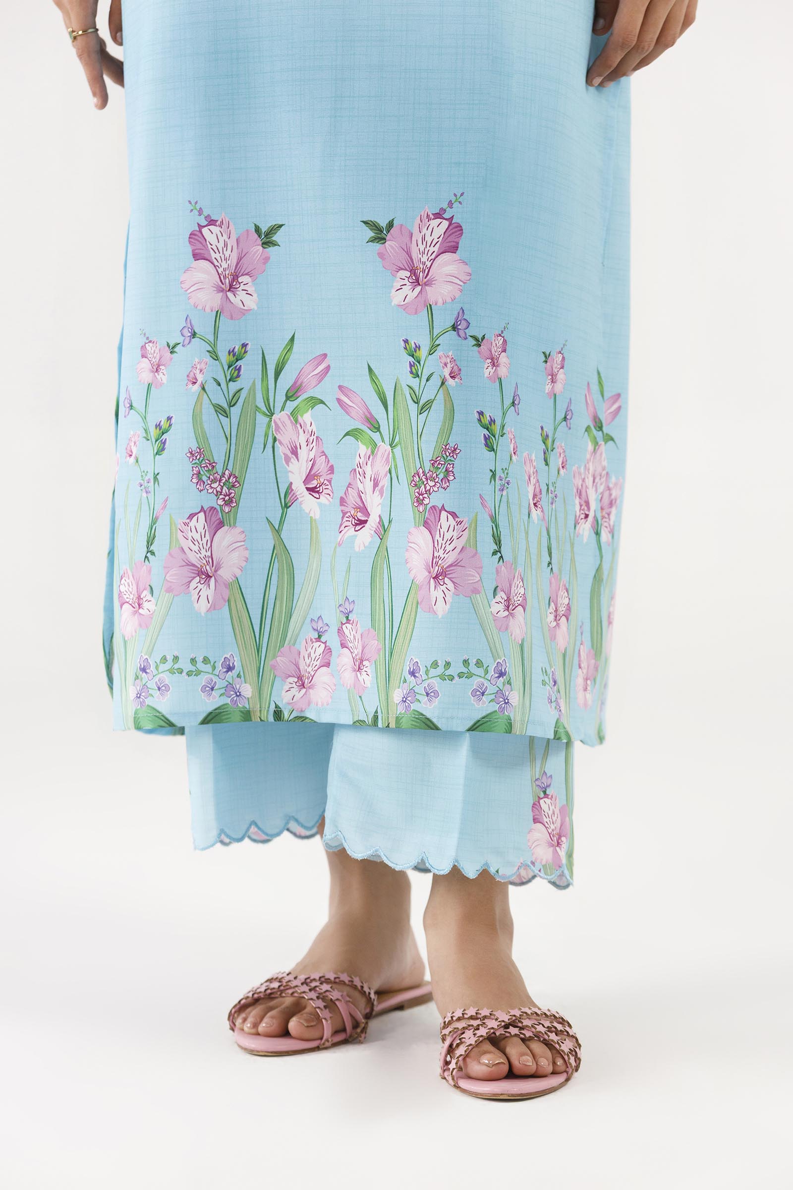 Stitched Printed Viscose Shirt+ Culotte