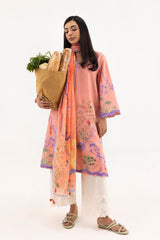 Stitched Printed Linen Shirt+ Dupatta