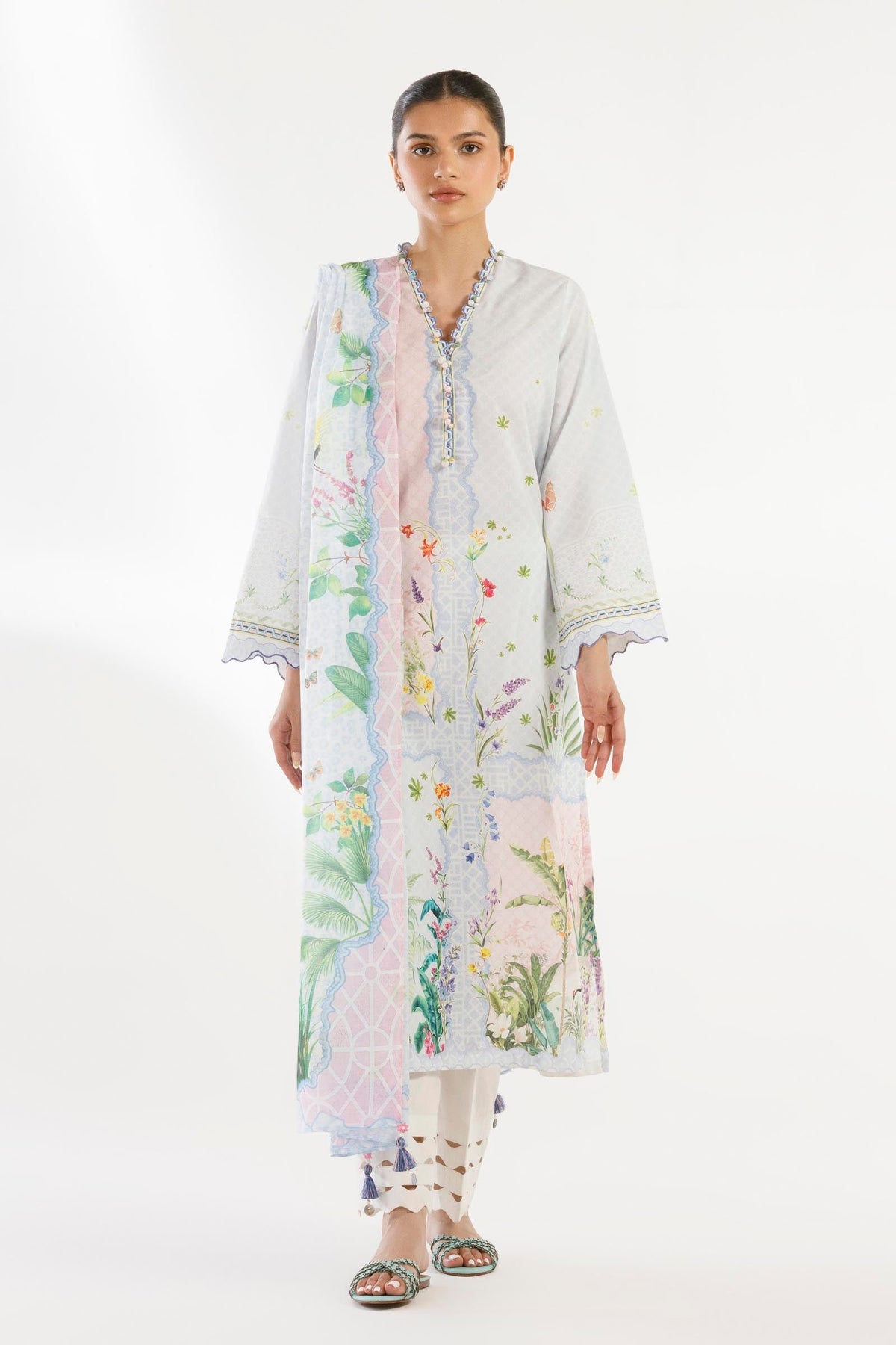 Stitched Printed Lawn Shirt+ Dupatta