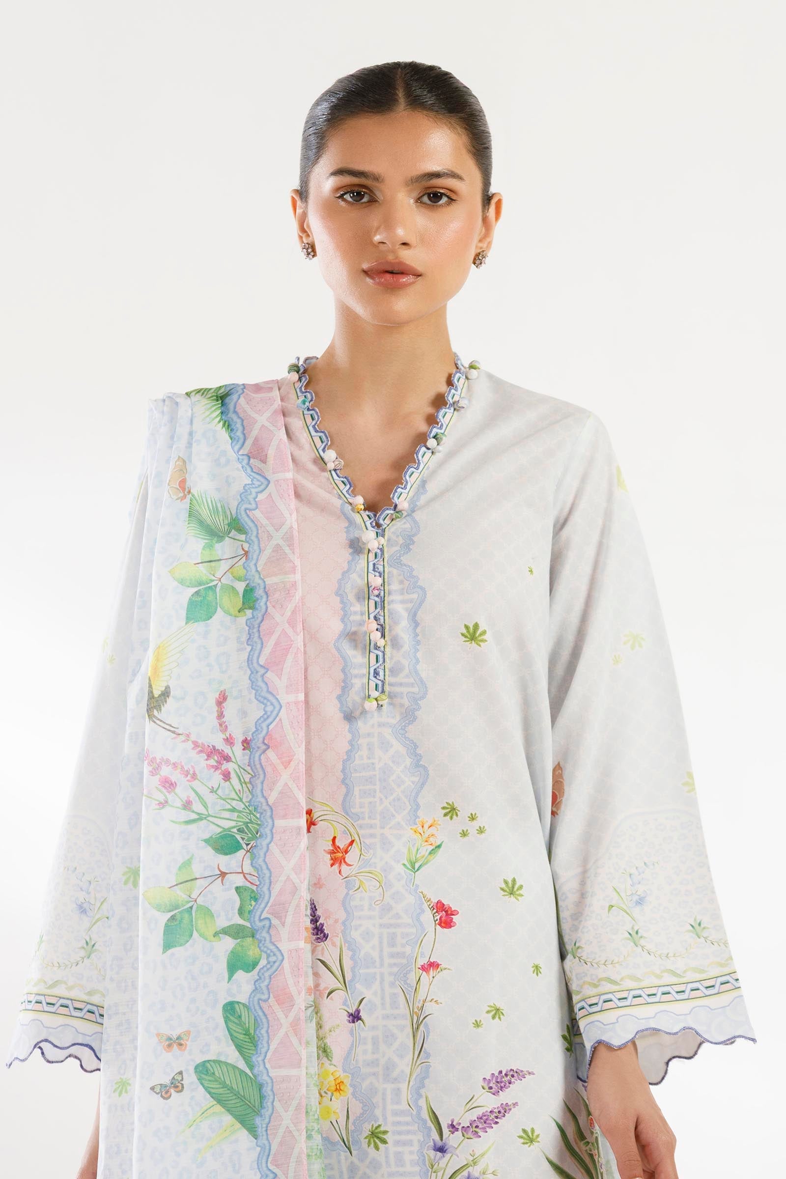 Stitched Printed Lawn Shirt+ Dupatta