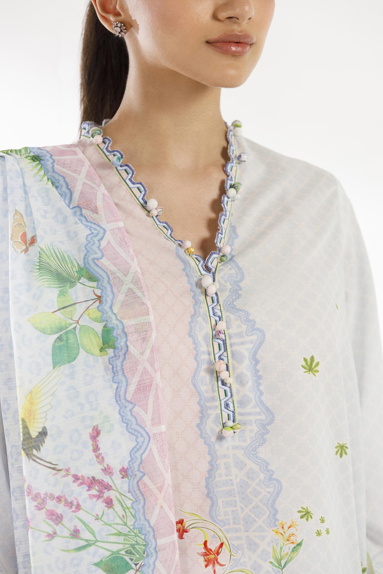 Stitched Printed Lawn Shirt+ Dupatta