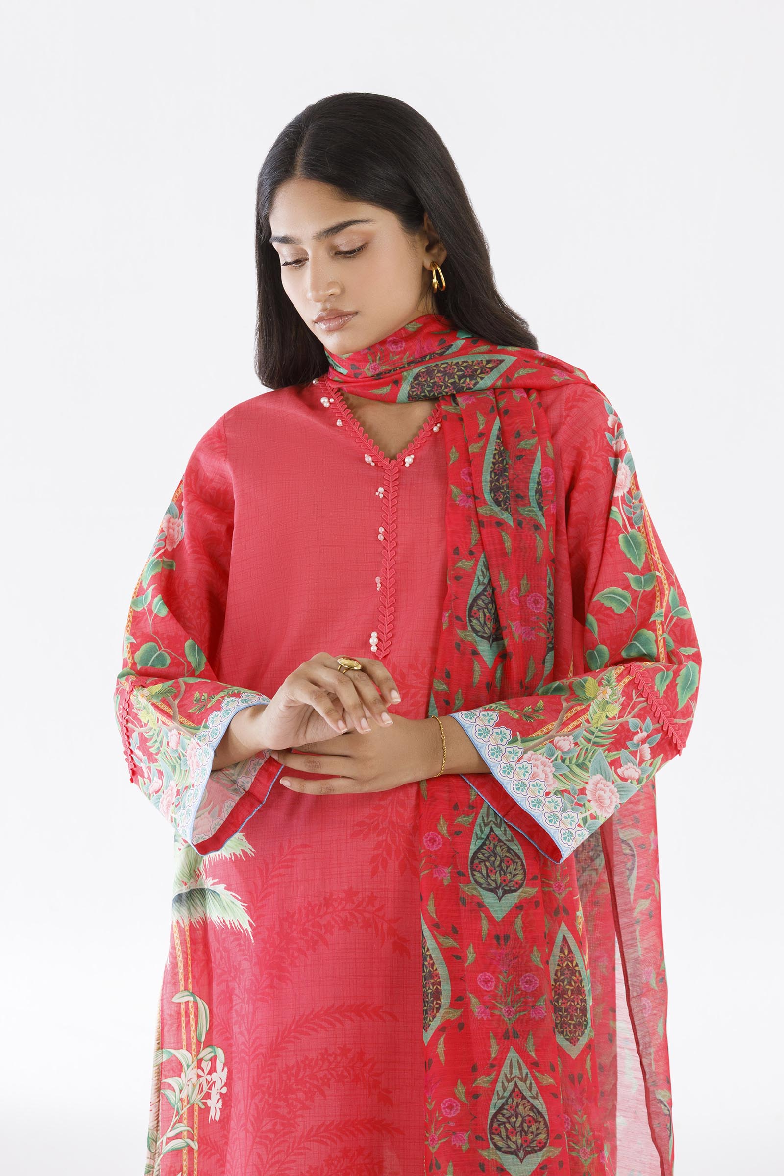 Stitched Printed Lawn Shirt+ Dupatta