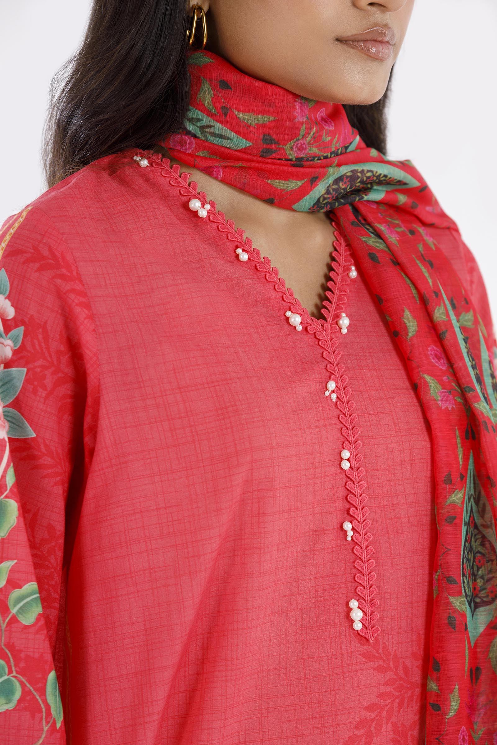 Stitched Printed Lawn Shirt+ Dupatta