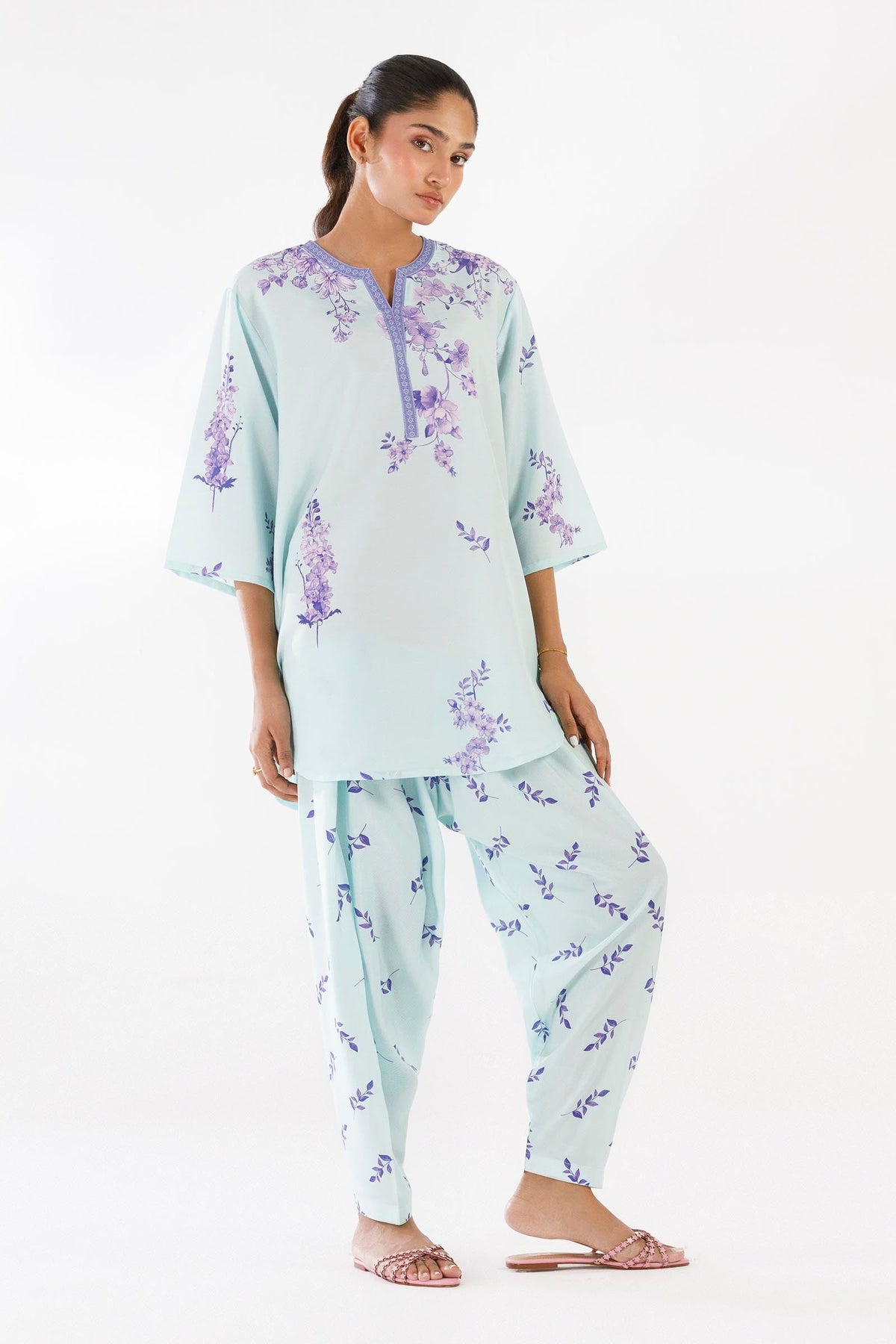 Stitched Printed Viscose Shirt+ Shalwar