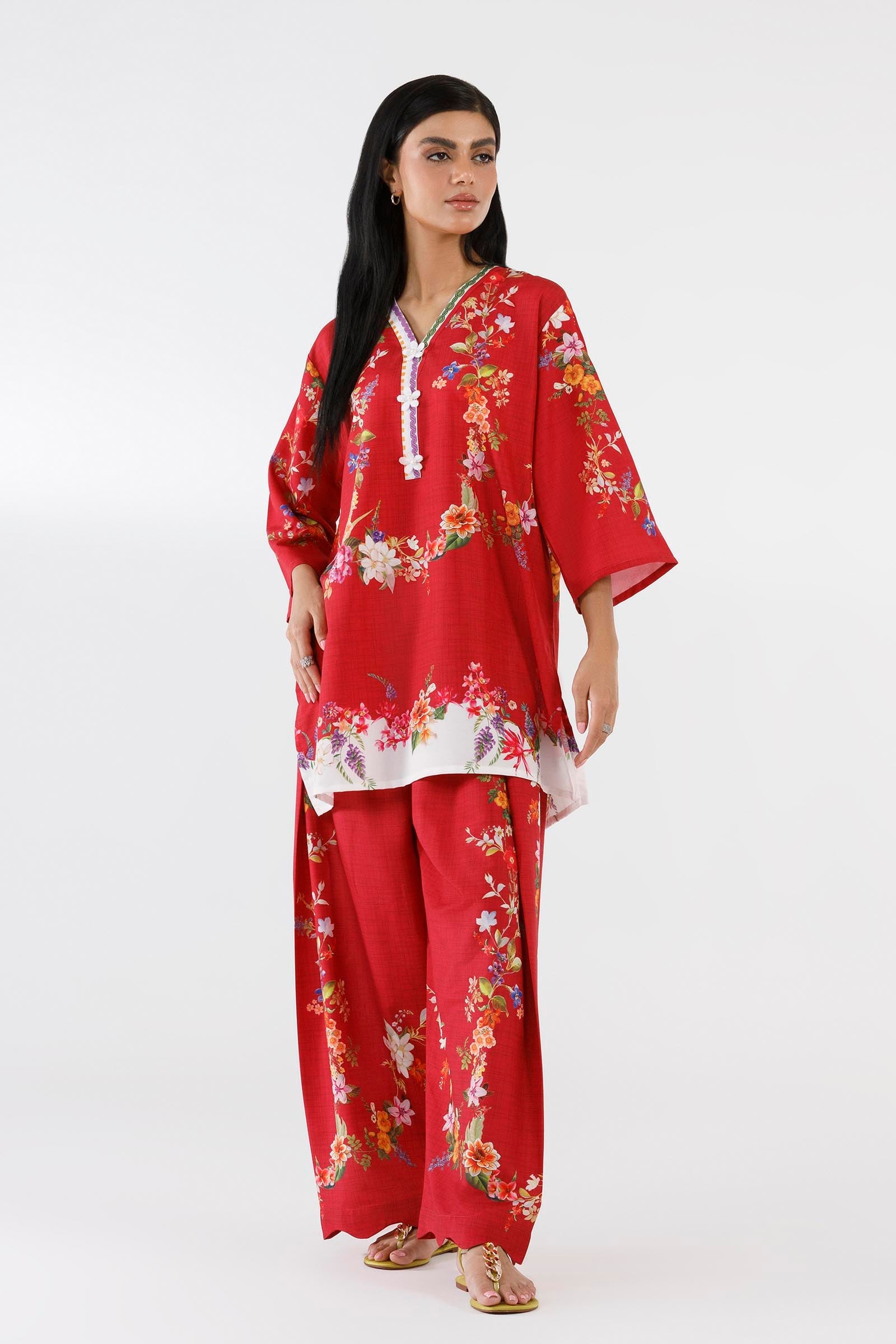 Stitched Printed Viscose Shirt+ Shalwar