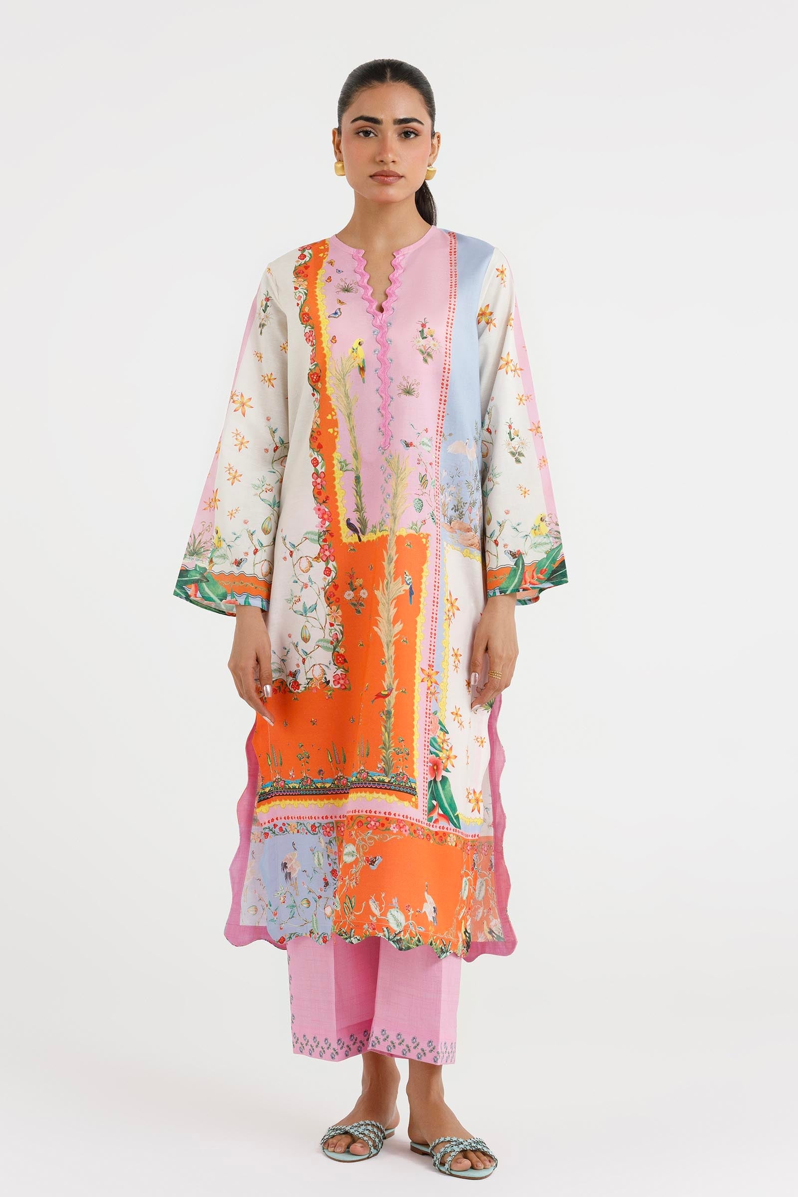 Stitched Printed Lawn Shirt+ Culotte