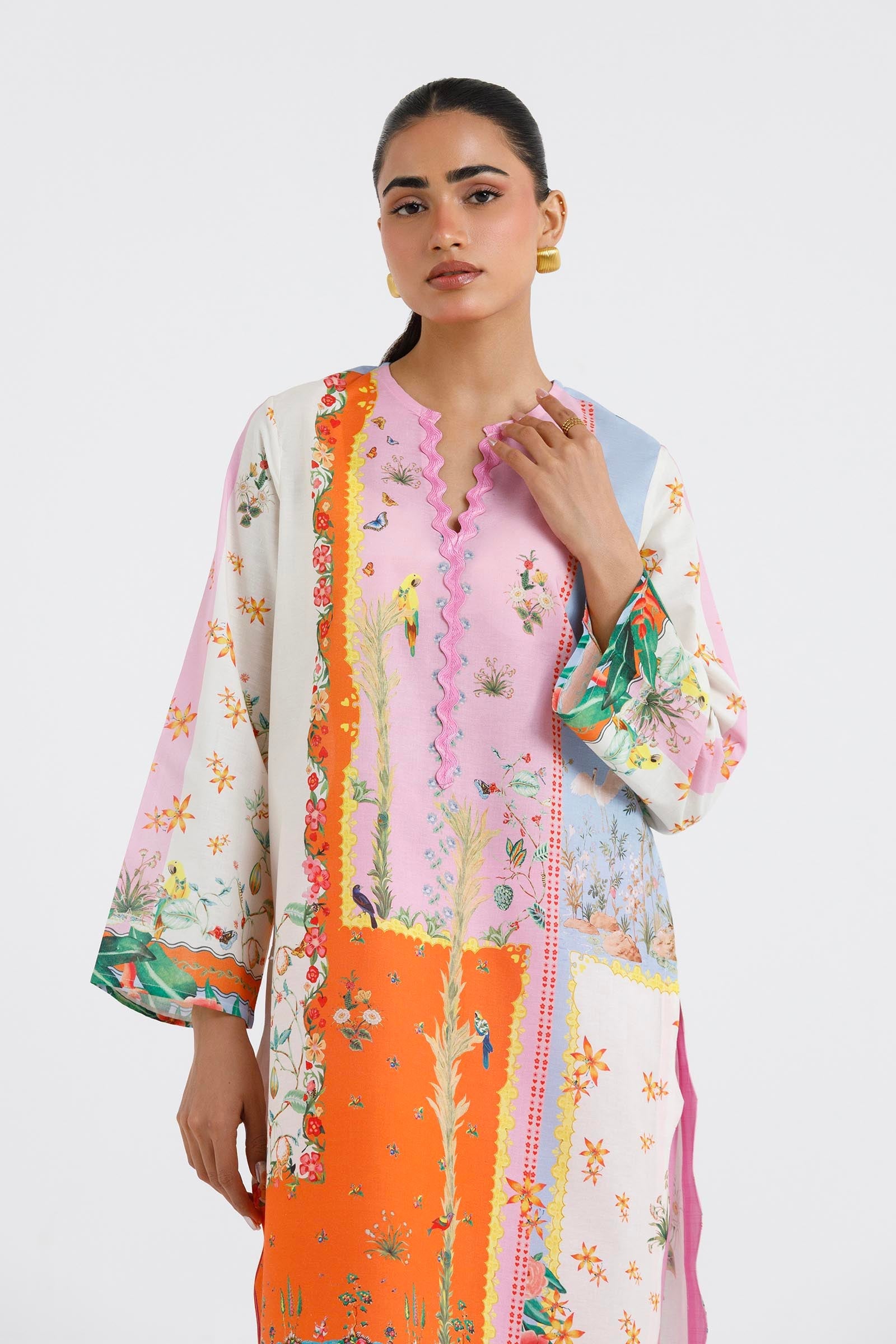 Stitched Printed Lawn Shirt+ Culotte