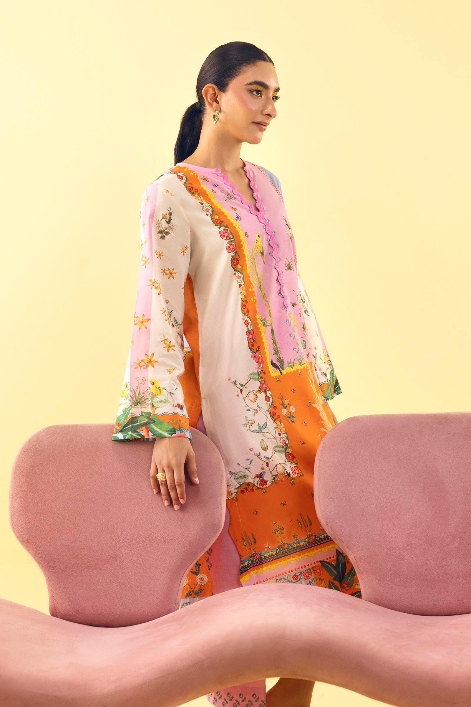 Stitched Printed Lawn Shirt+ Culotte