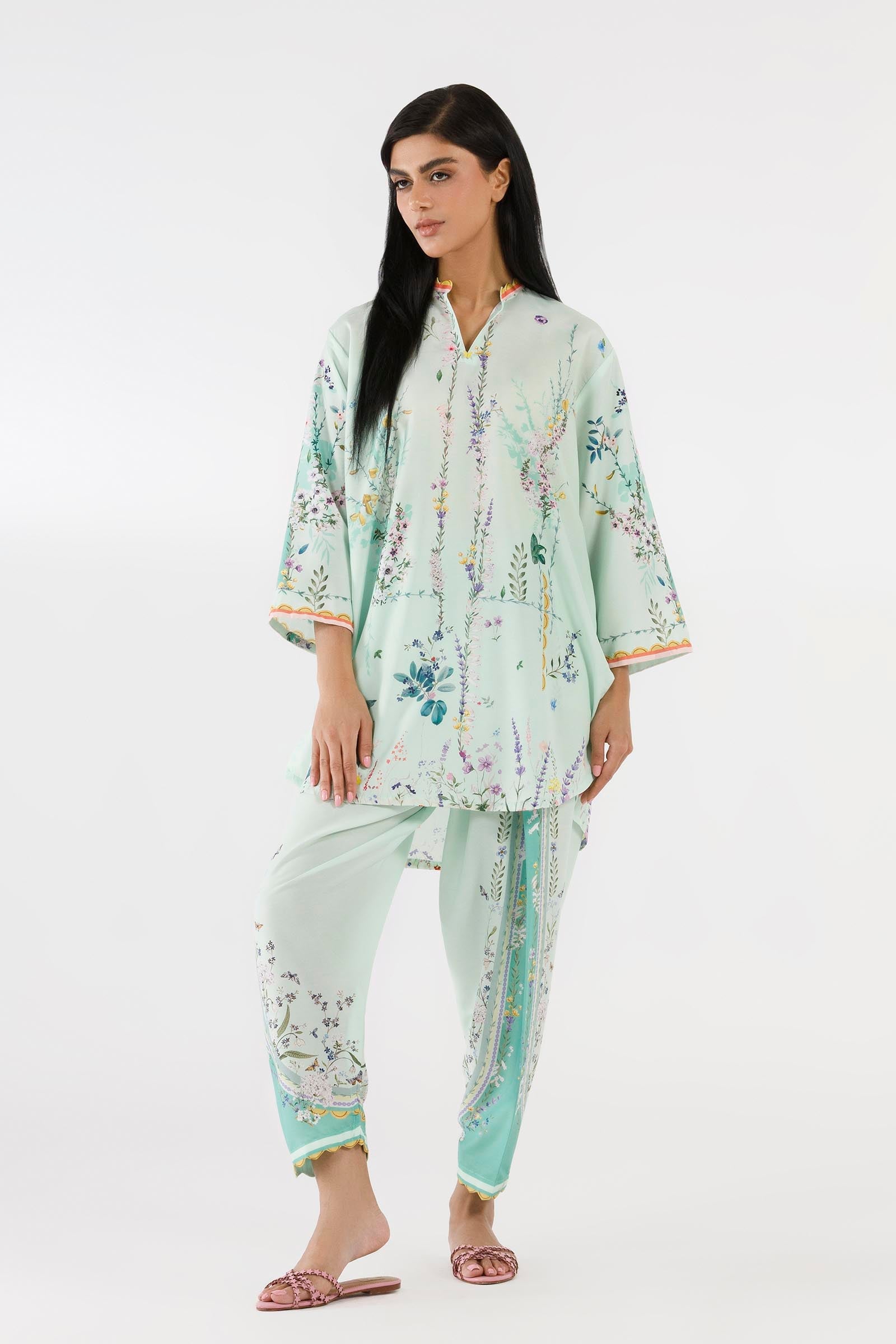 Stitched Printed Linen Shirt+ Shalwar