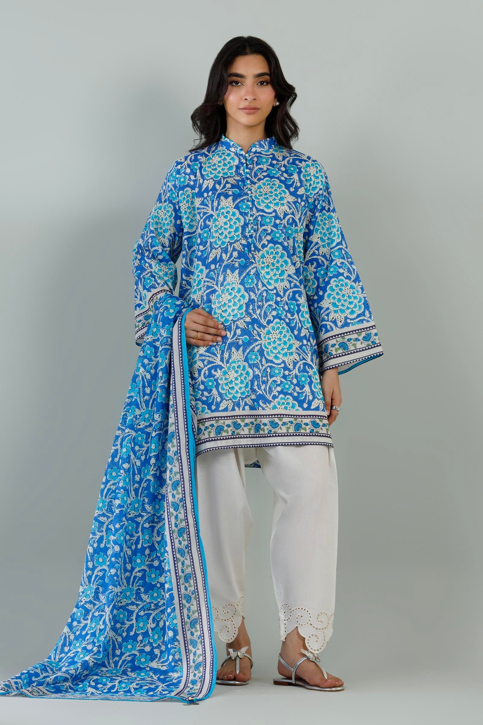 Stitched Printed Lawn Shirt+ Dupatta