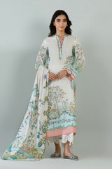 Stitched Printed Lawn Shirt+ Dupatta