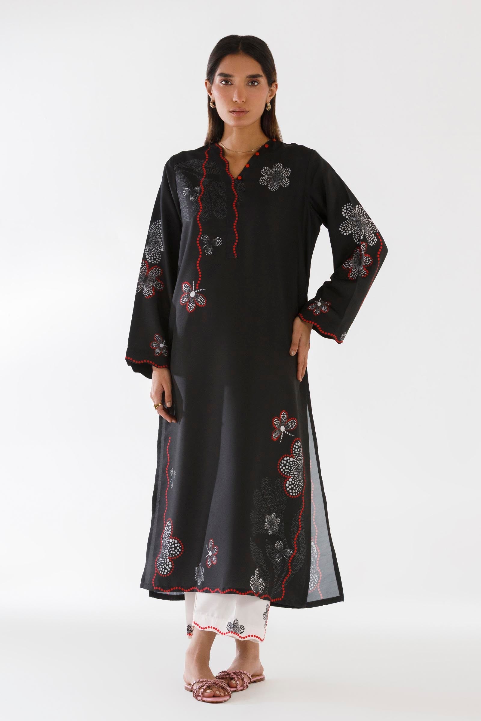 Stitched Printed Viscose Shirt + Culotte