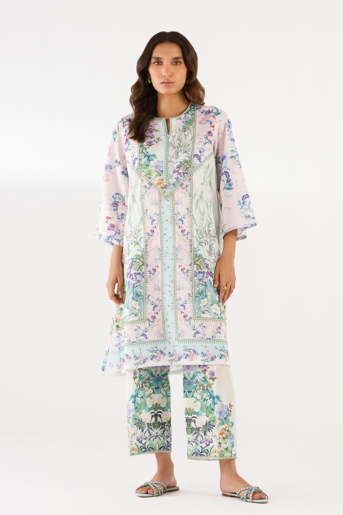 Stitched Printed Lawn Shirt+ Culotte