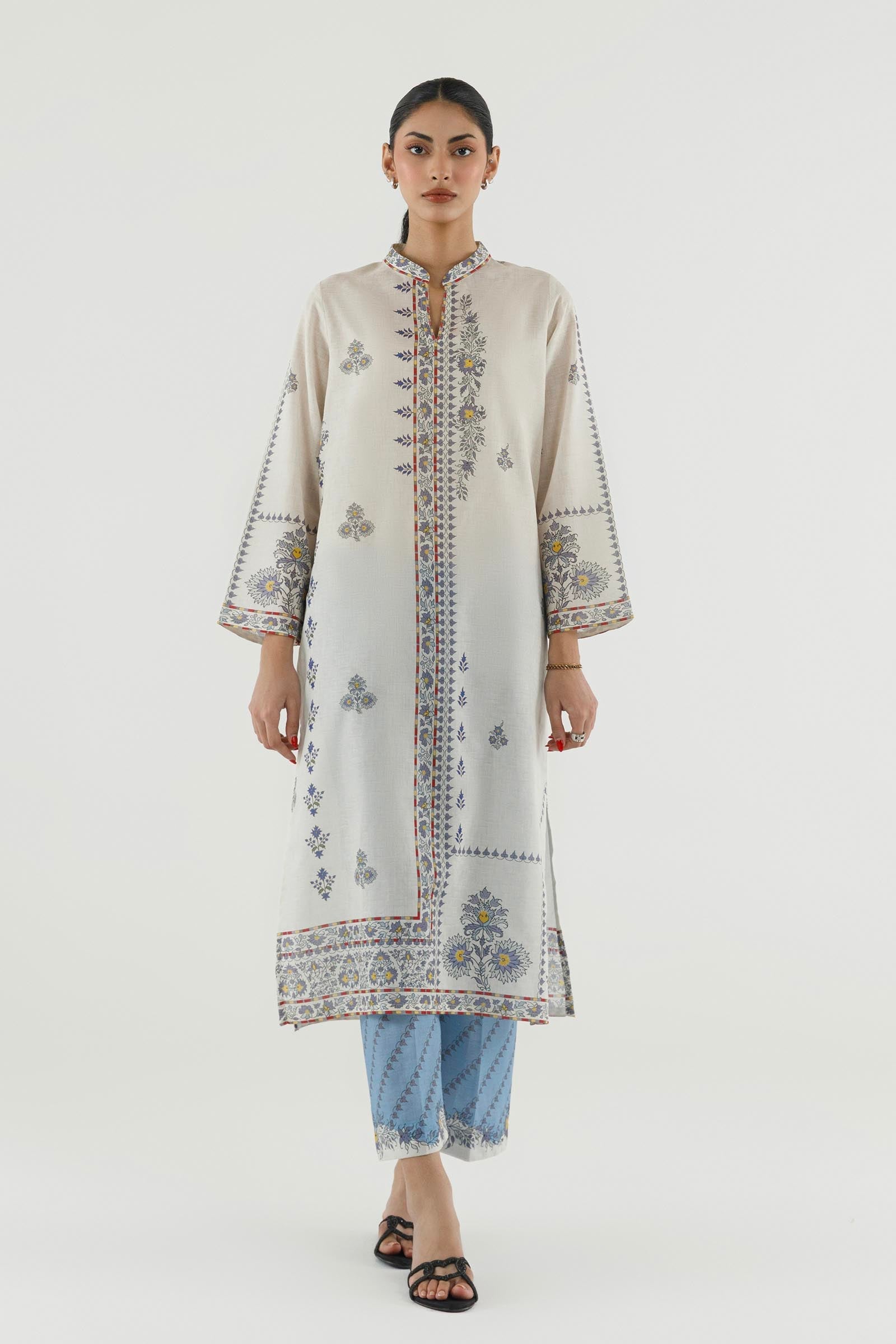 Stitched Printed Dobby Shirt+ Culotte