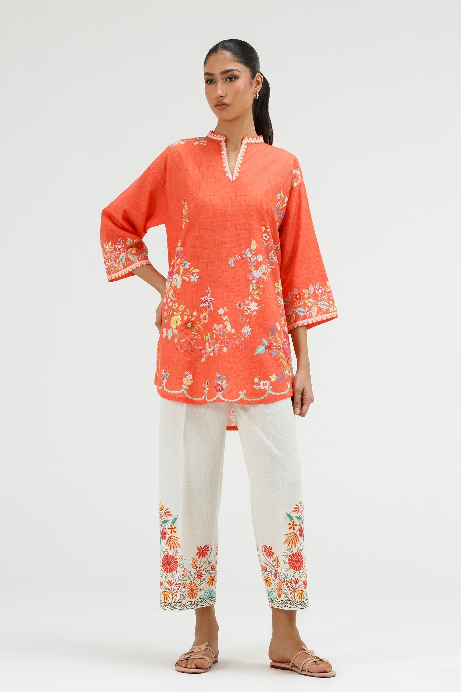 Stitched Printed Dobby Shirt+ Culotte