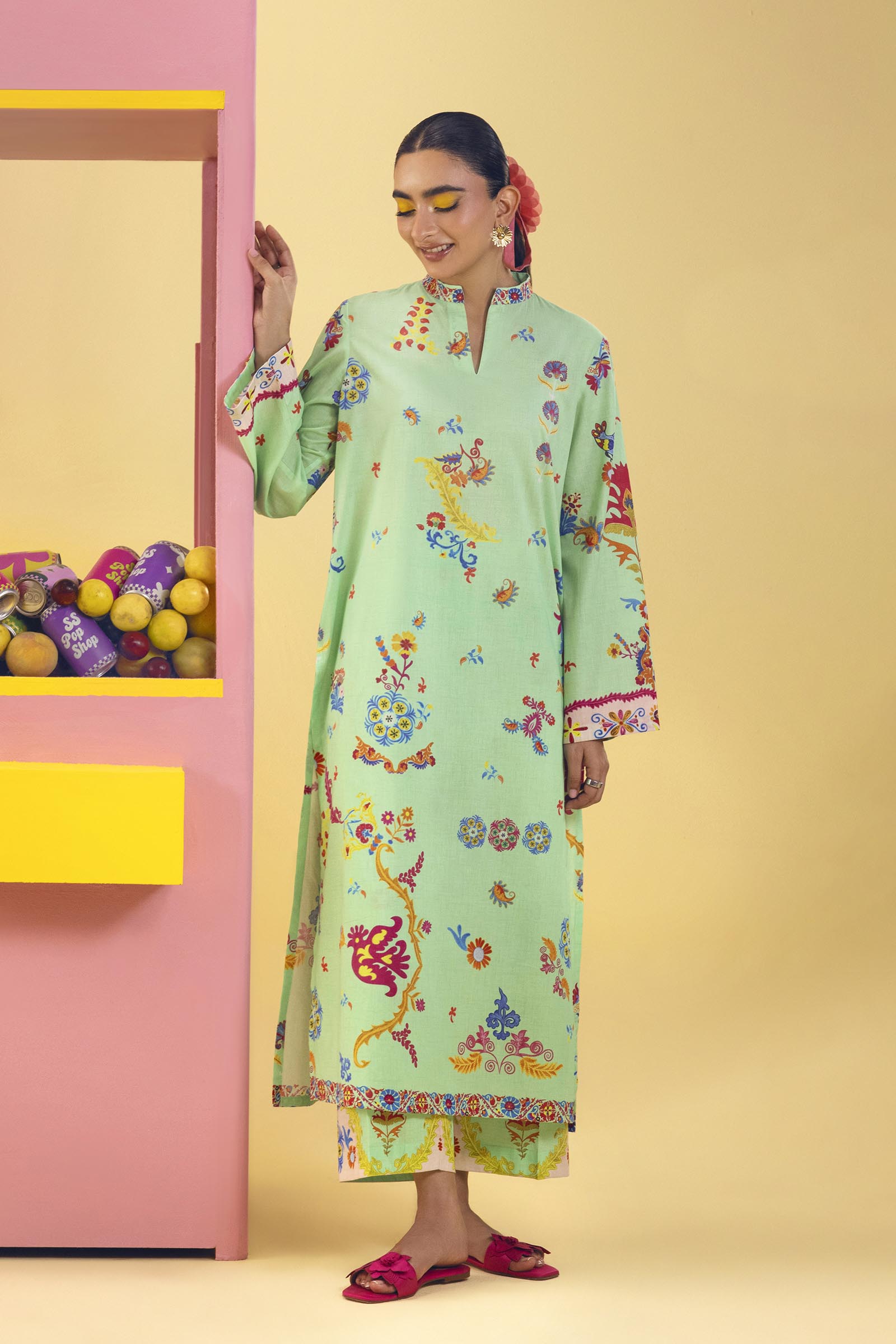 Stitched Printed Lawn Shirt+ Culotte