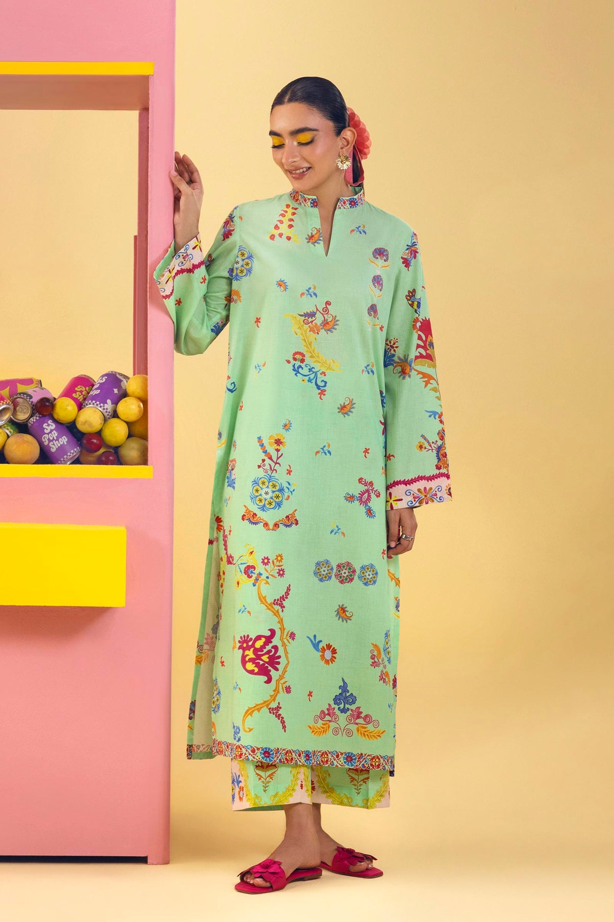 Stitched Printed Lawn Shirt+ Culotte