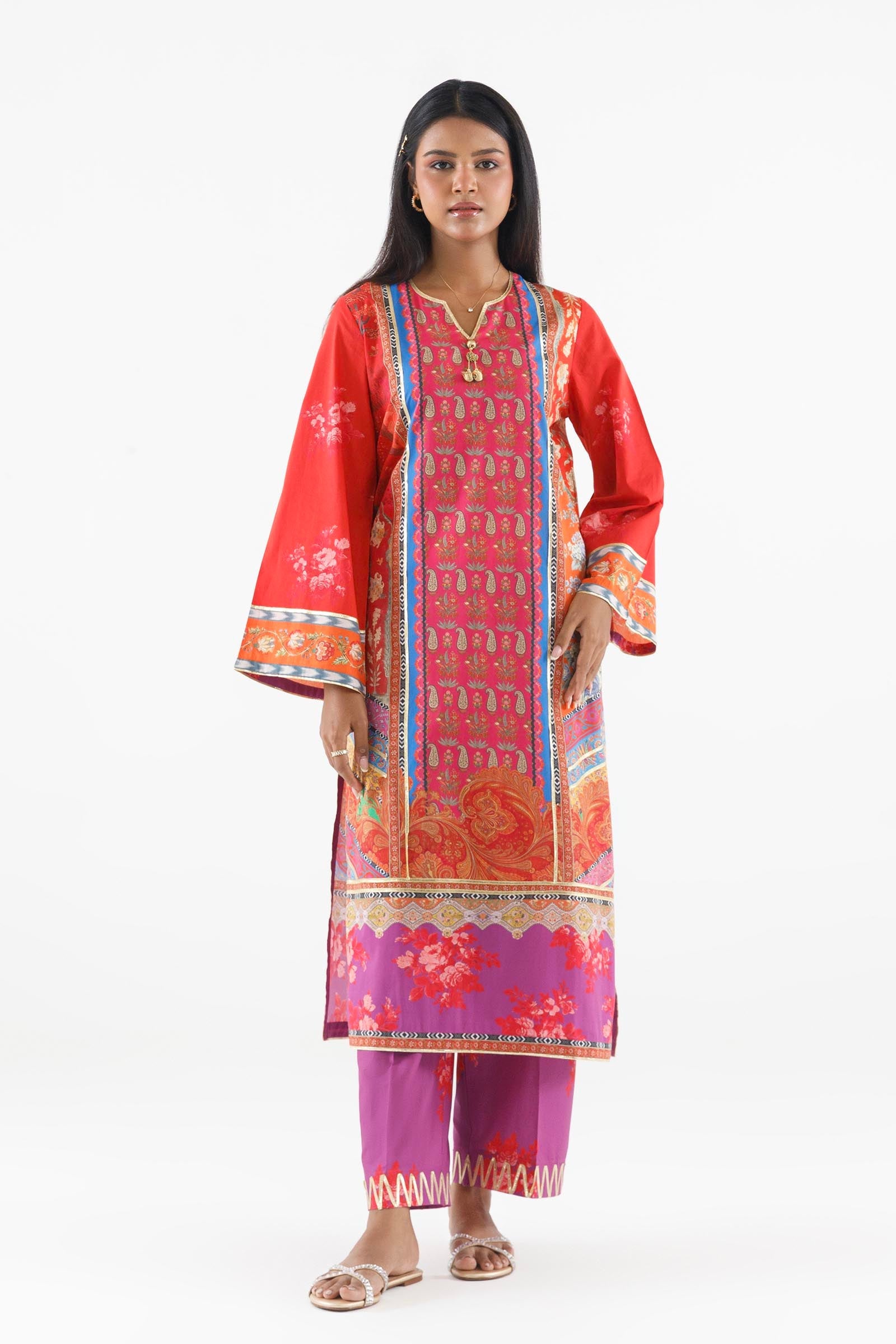 Stitched Printed Lawn Shirt+ Culotte