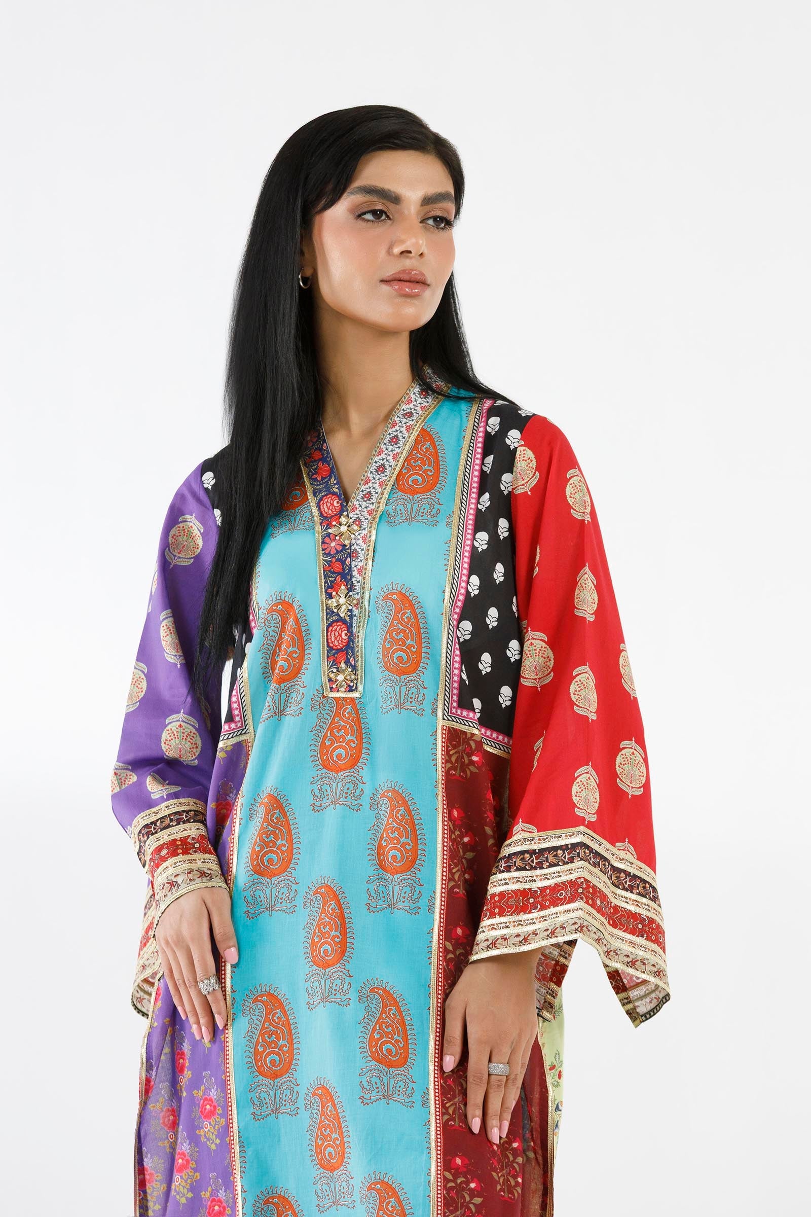 Stitched Embroidered Lawn Shirt+ Culotte