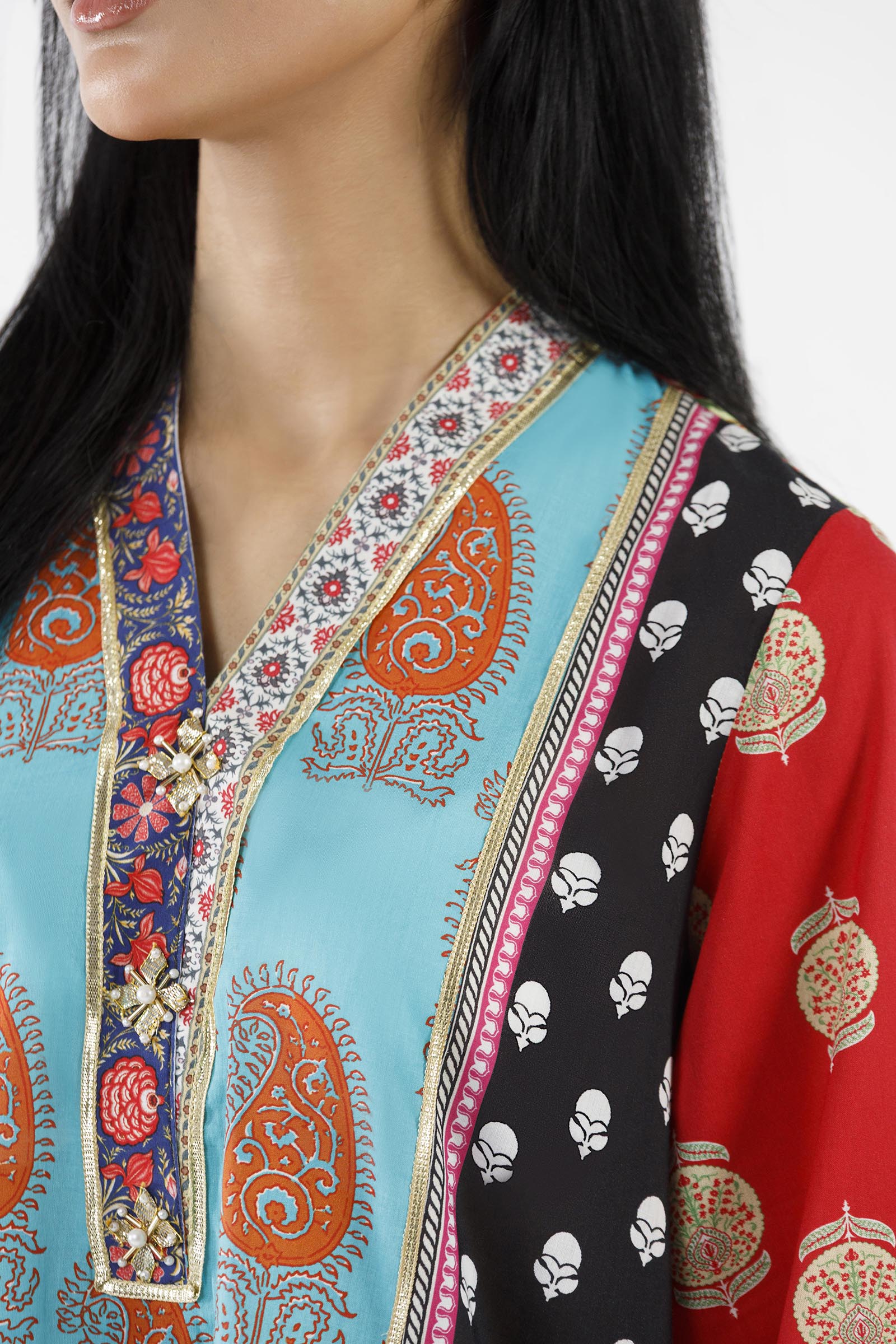 Stitched Embroidered Lawn Shirt+ Culotte