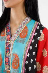 Stitched Embroidered Lawn Shirt+ Culotte