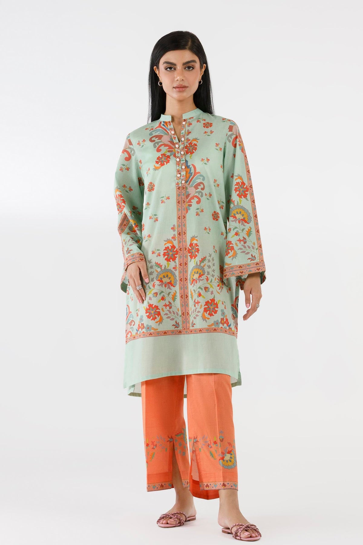 Stitched Printed Lawn Shirt+ Culotte