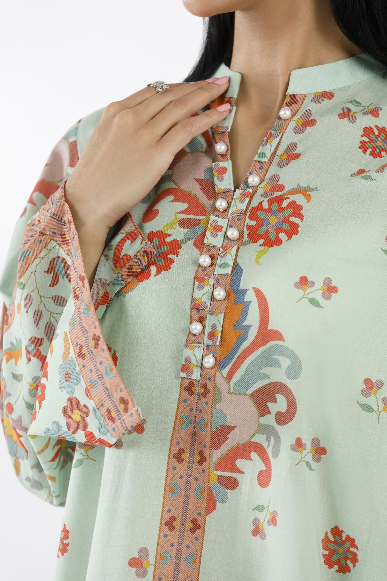 Stitched Printed Lawn Shirt+ Culotte