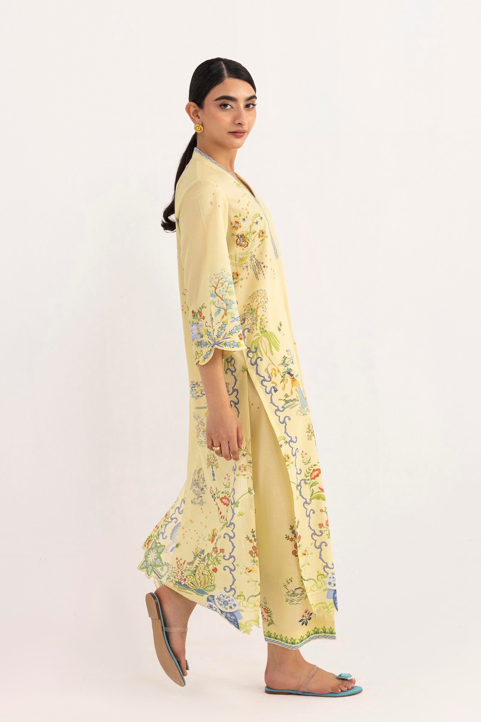 Stitched Printed Lawn Shirt+ Culotte