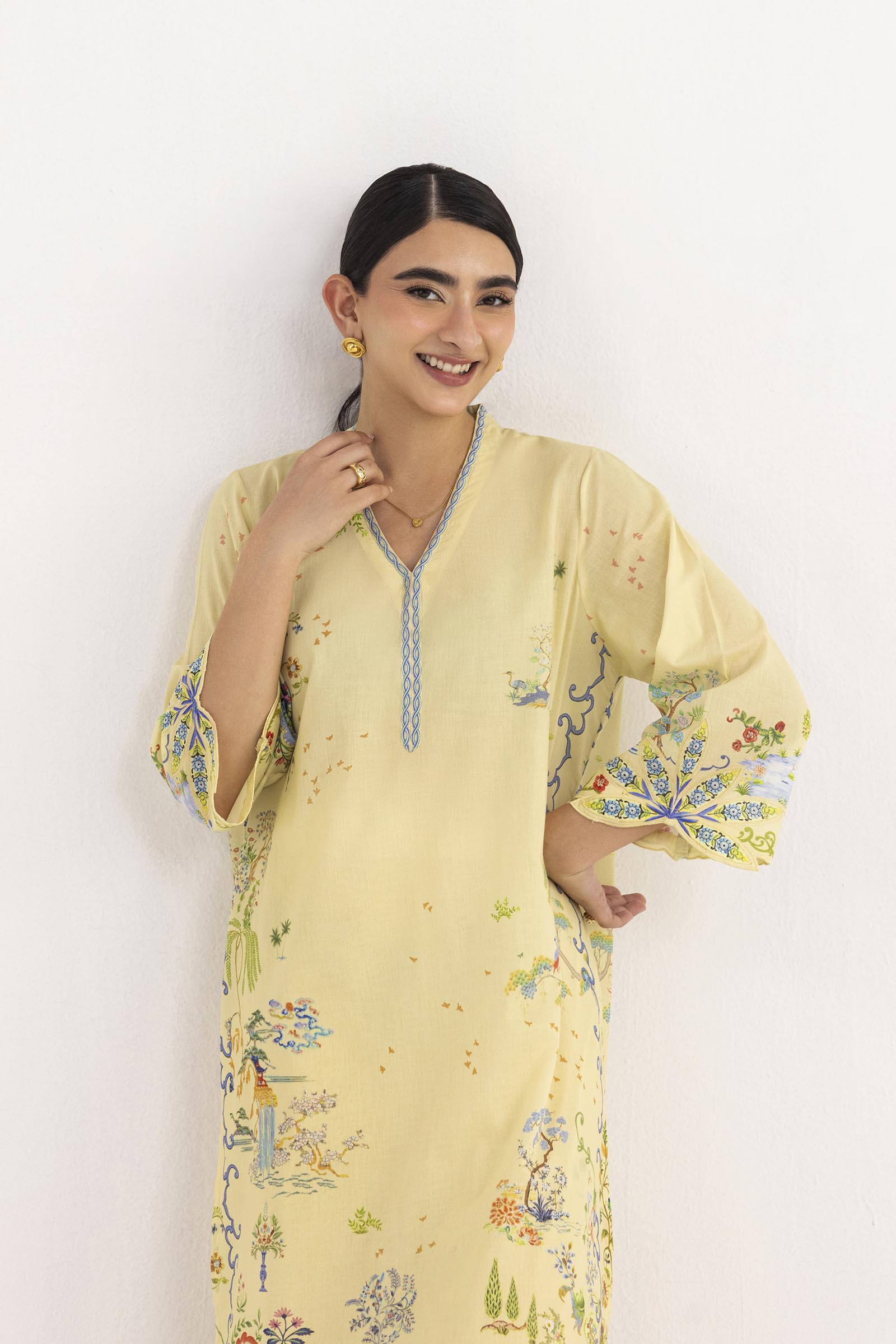 Stitched Printed Lawn Shirt+ Culotte
