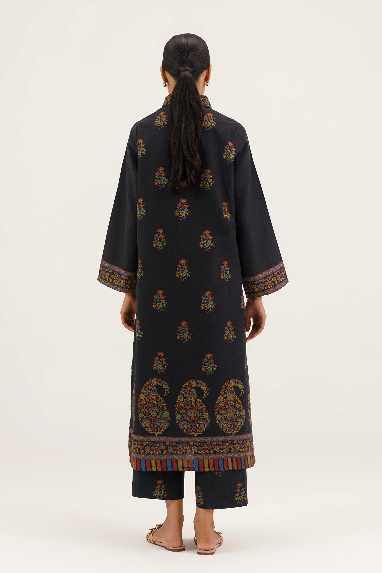 Stitched Printed Dobby Shirt+ Culotte
