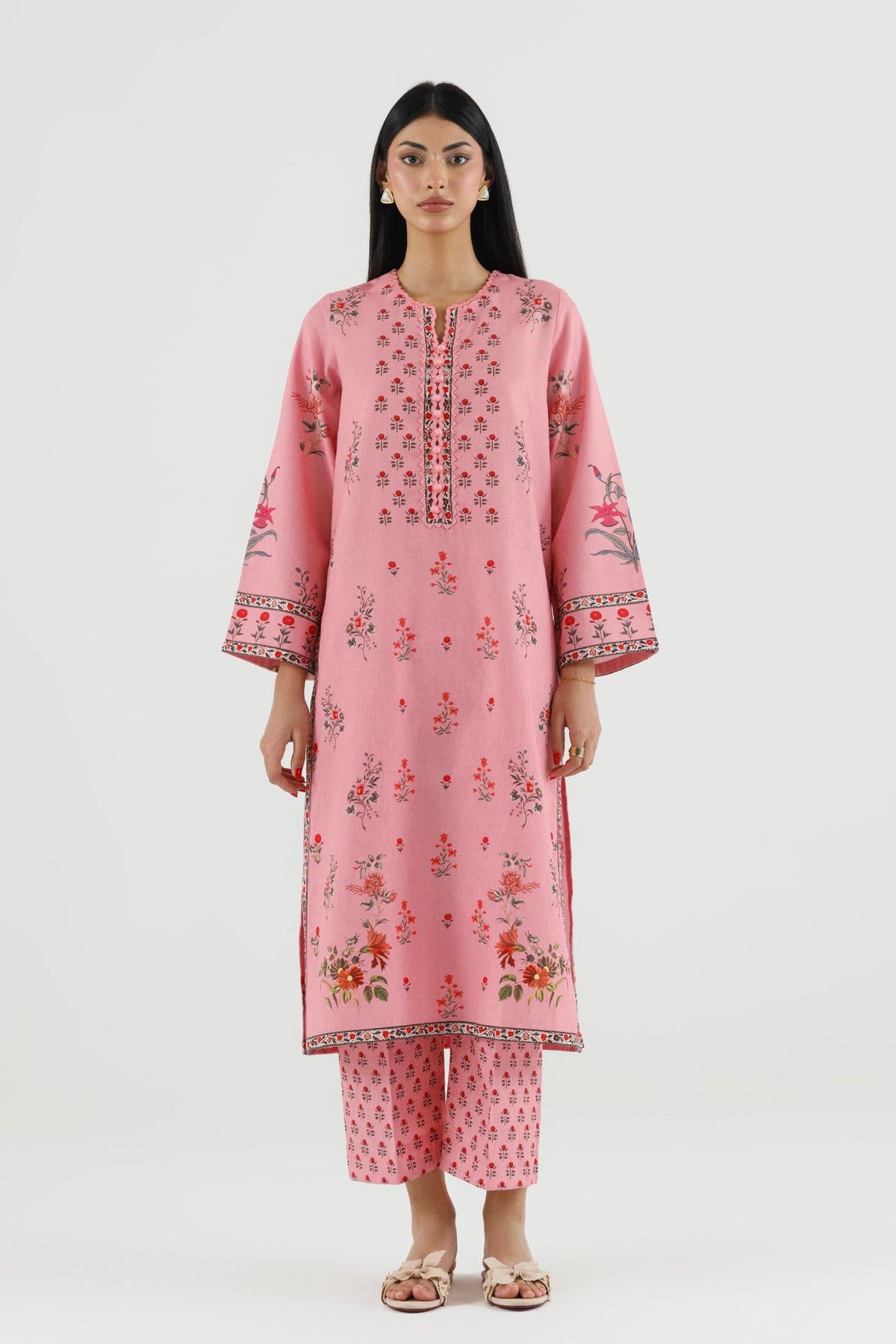 Stitched Printed Dobby Shirt+ Culotte