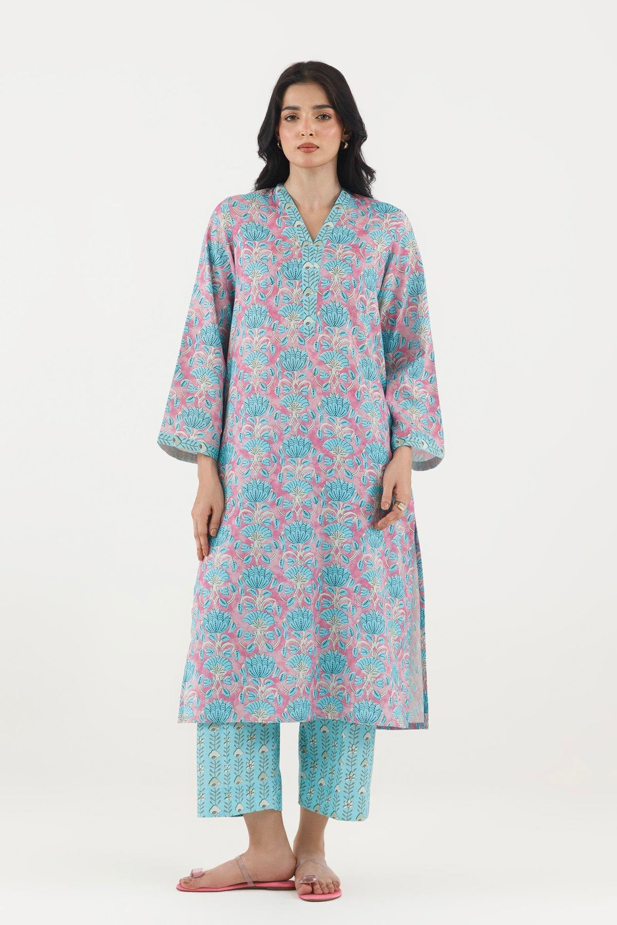 Stitched Printed Fancy Dobby Shirt+ Culotte