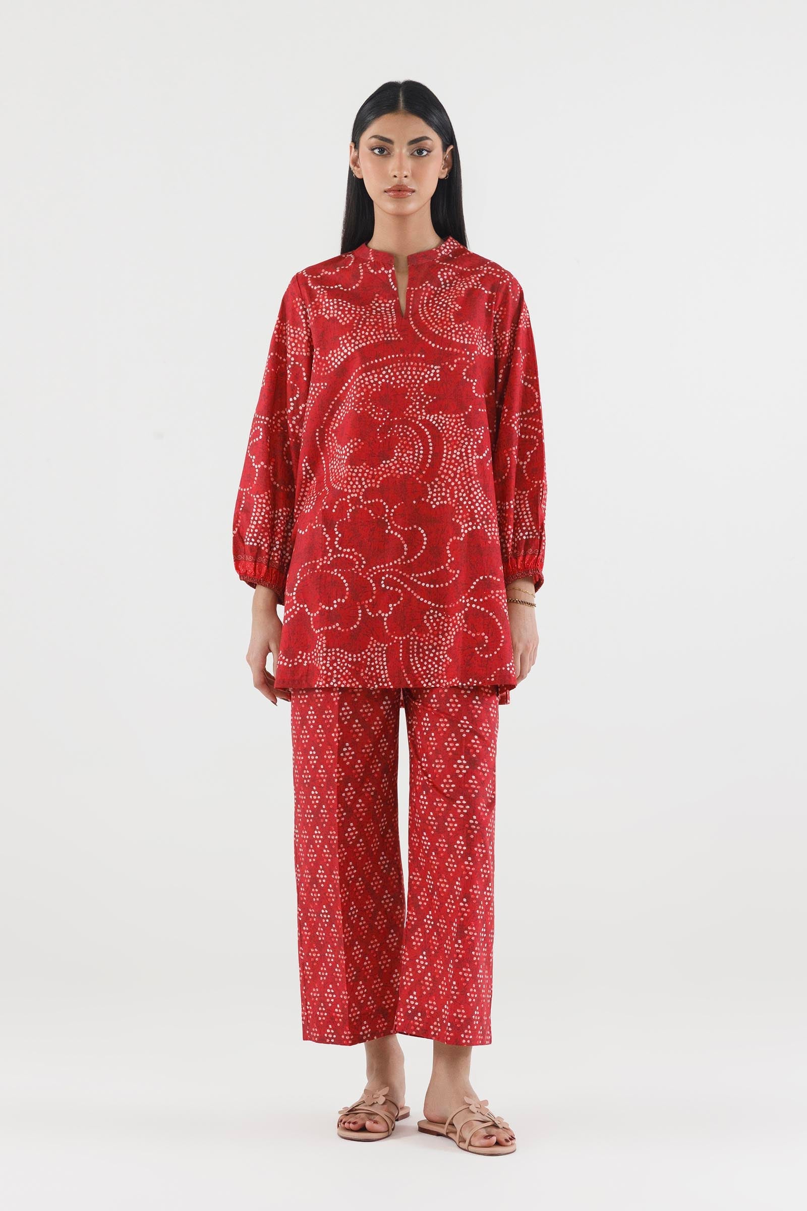 Stitched Printed Lawn Shirt+ Culotte