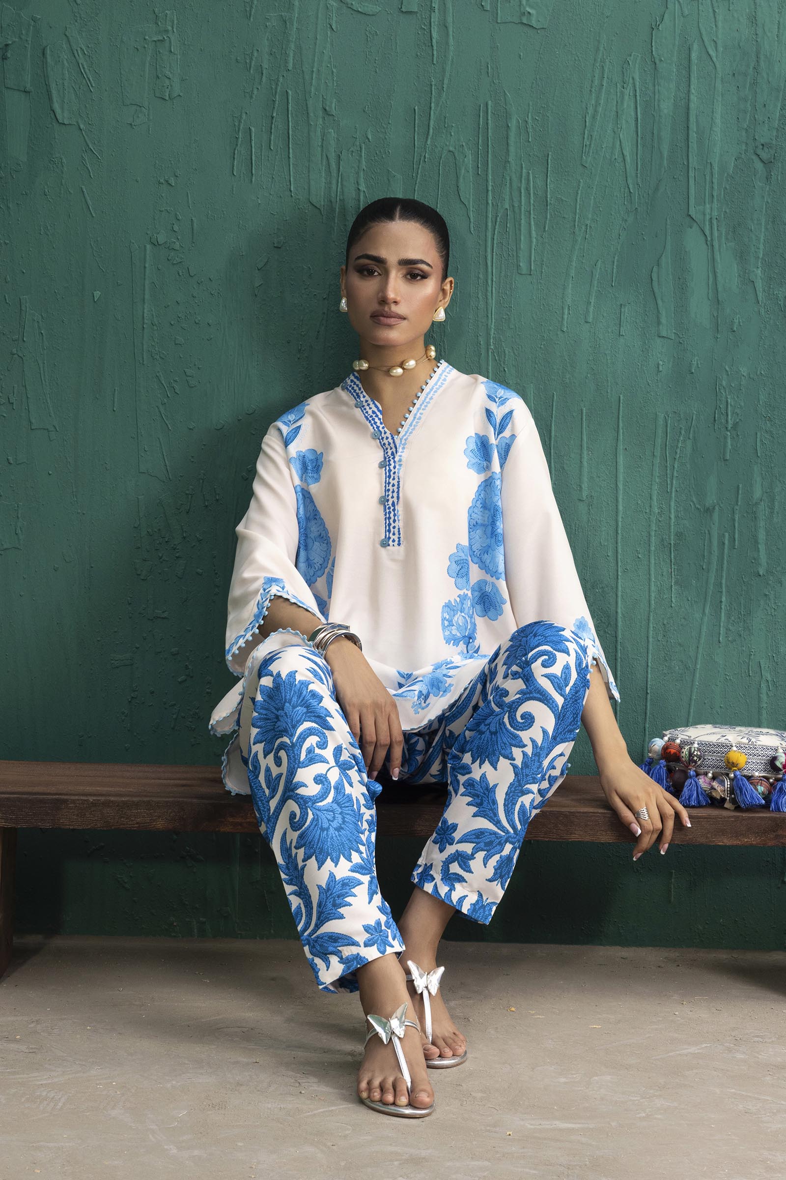 Stitched Printed Viscose Shirt+ Shalwar