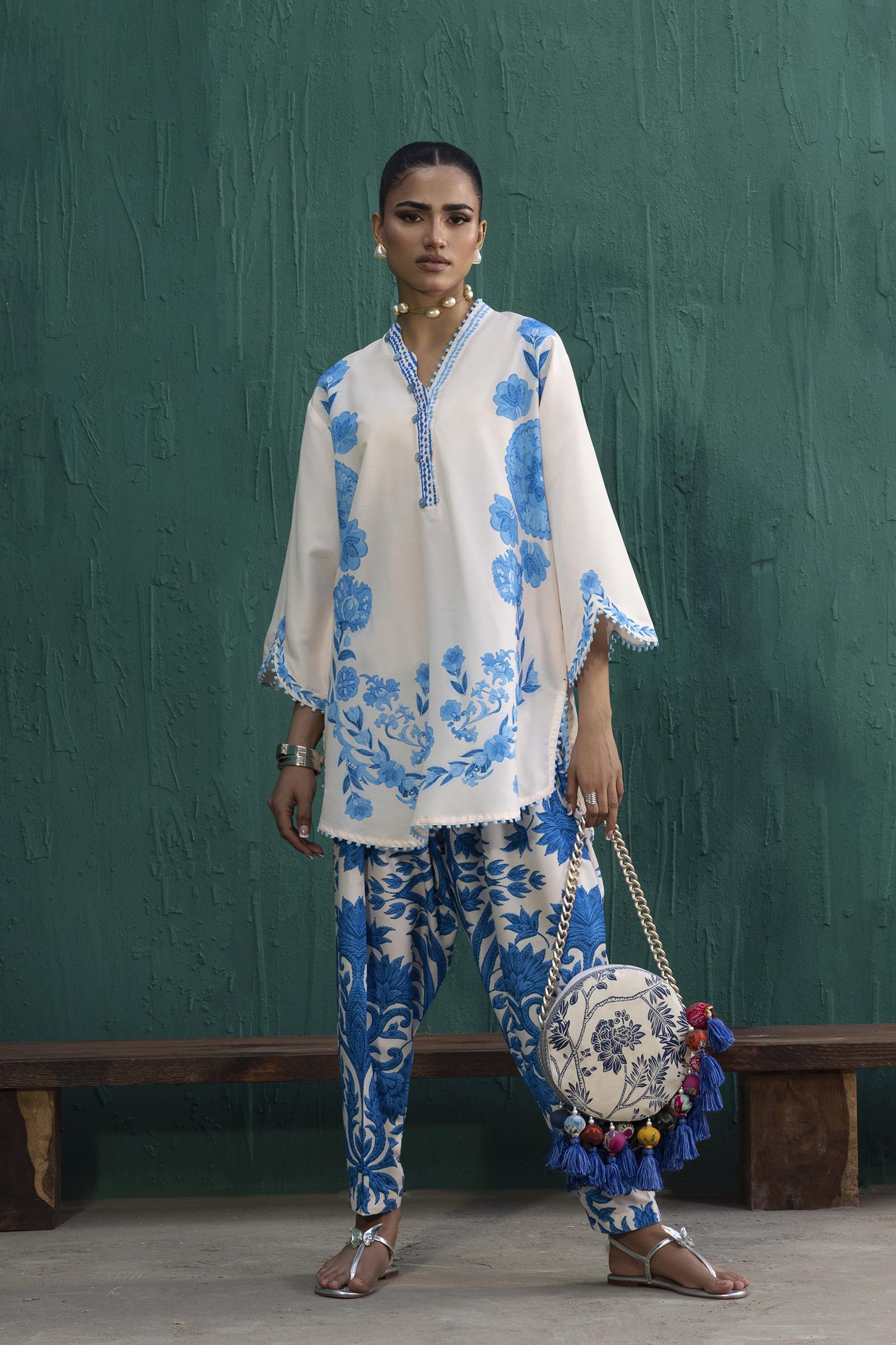 Stitched Printed Viscose Shirt+ Shalwar