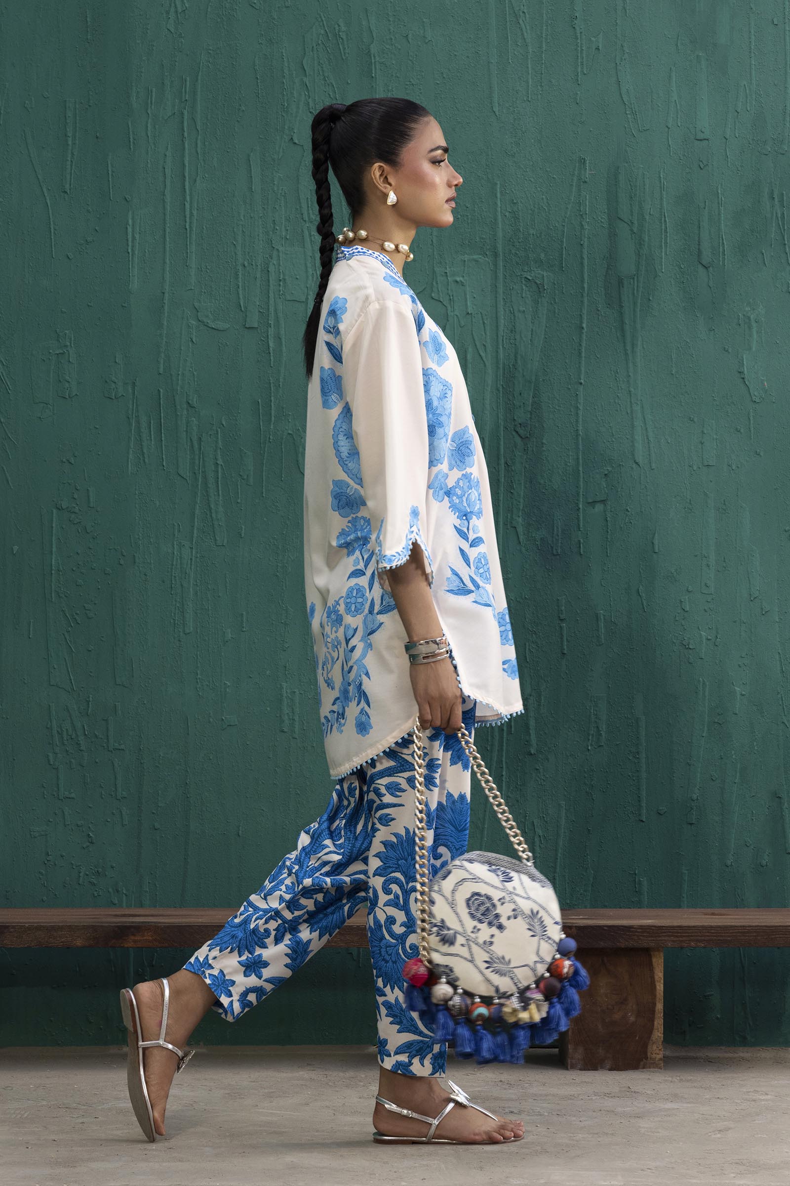 Stitched Printed Viscose Shirt+ Shalwar
