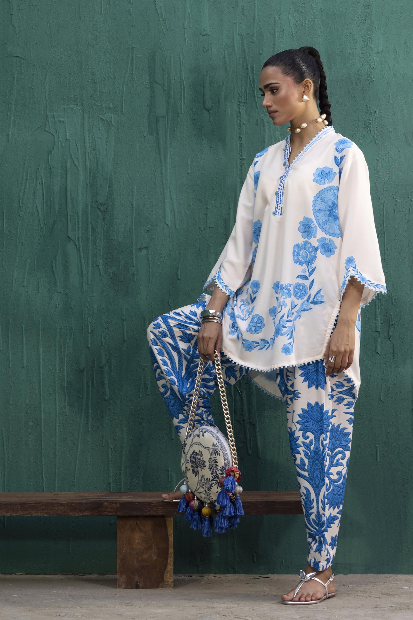 Stitched Printed Viscose Shirt+ Shalwar