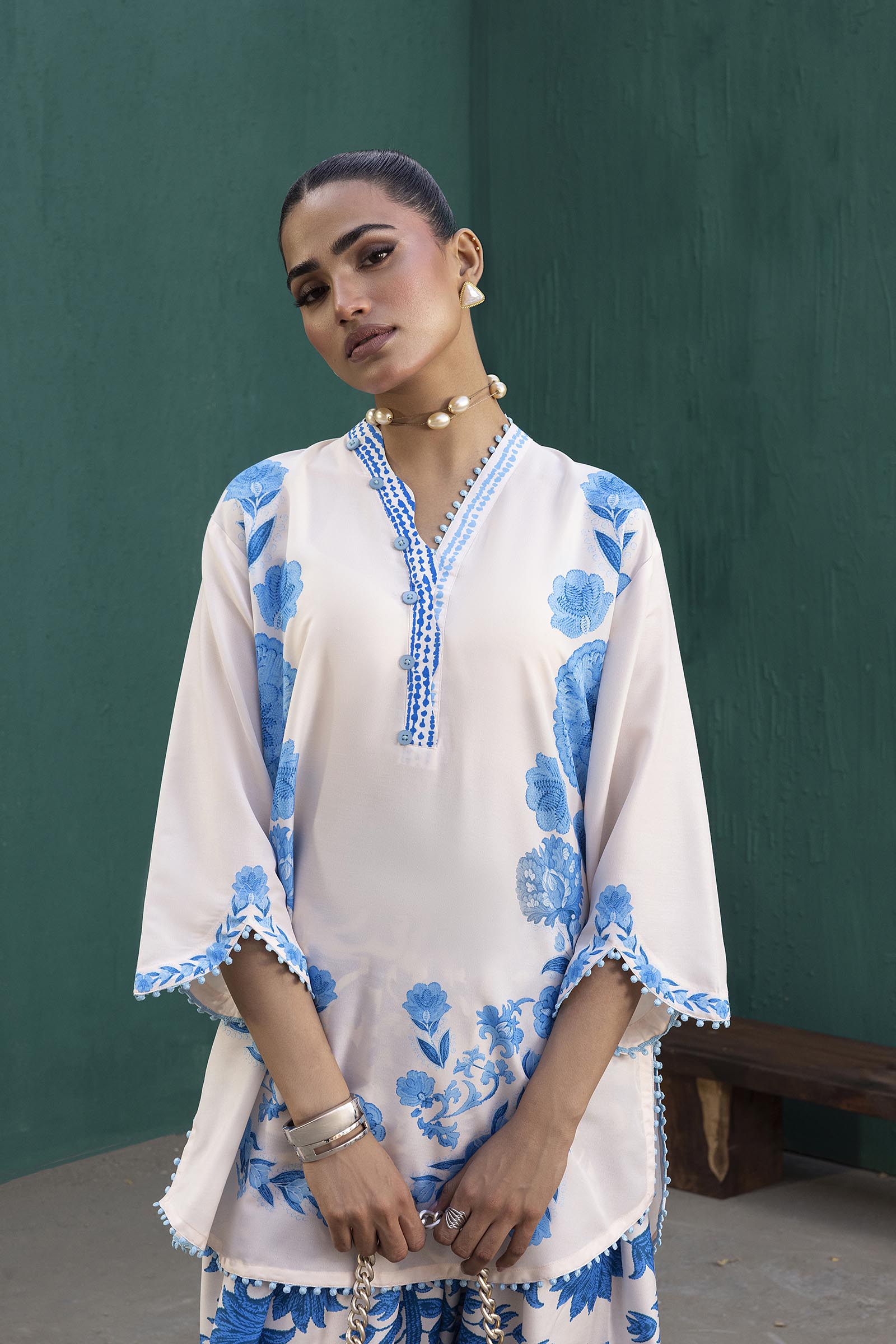 Stitched Printed Viscose Shirt+ Shalwar
