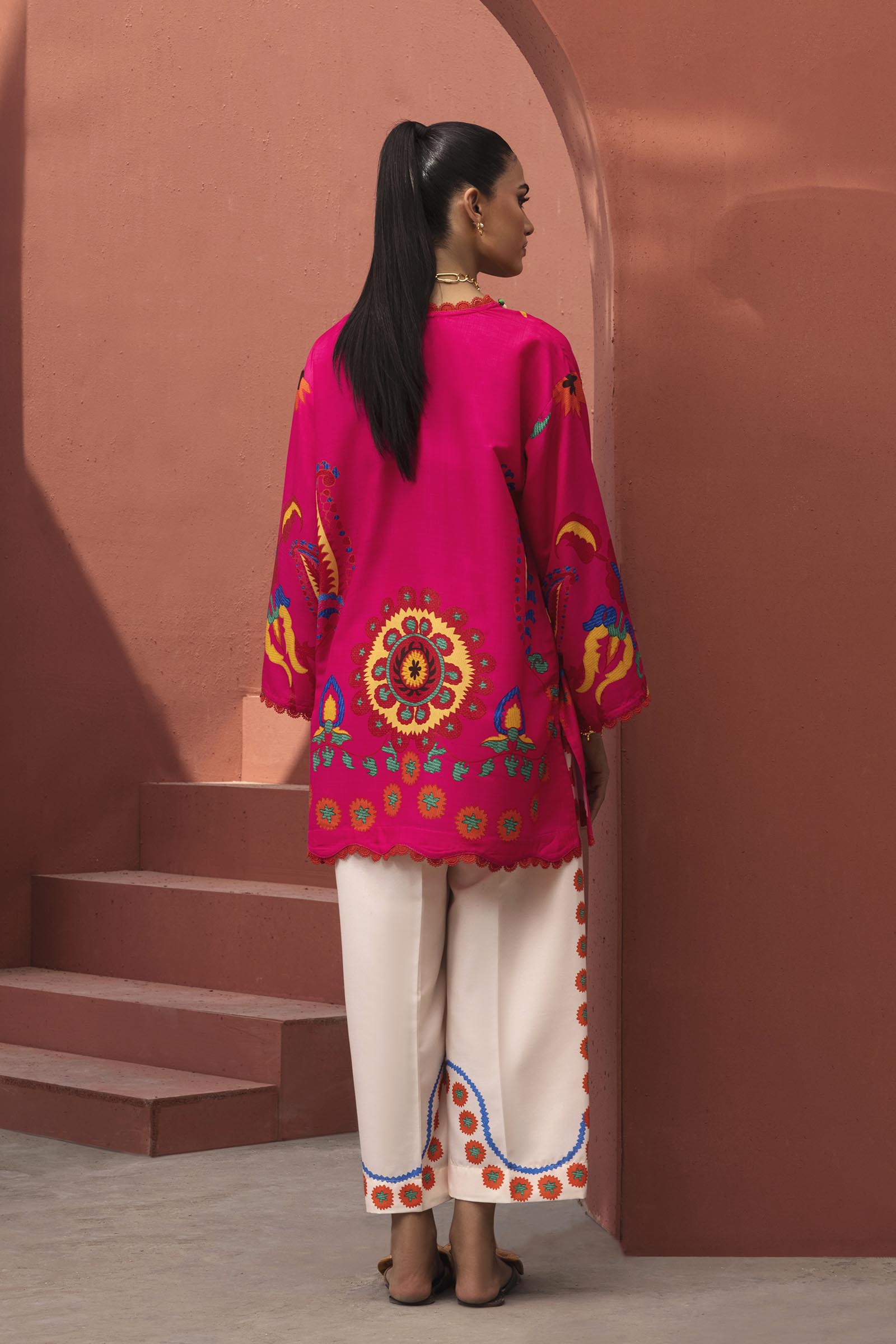 Stitched Printed Viscose Shirt+ Culotte