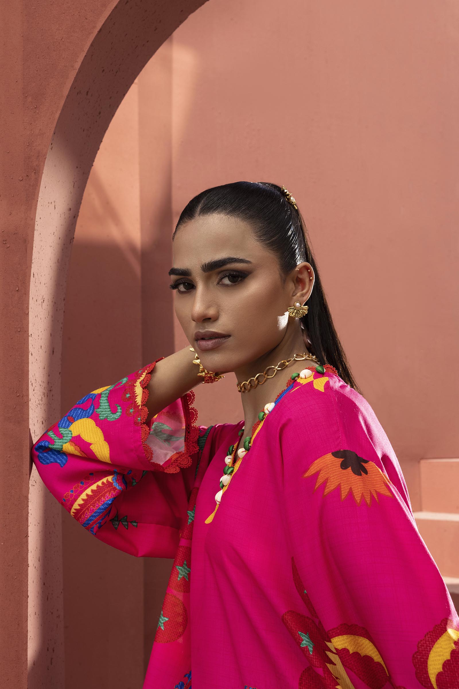 Stitched Printed Viscose Shirt+ Culotte
