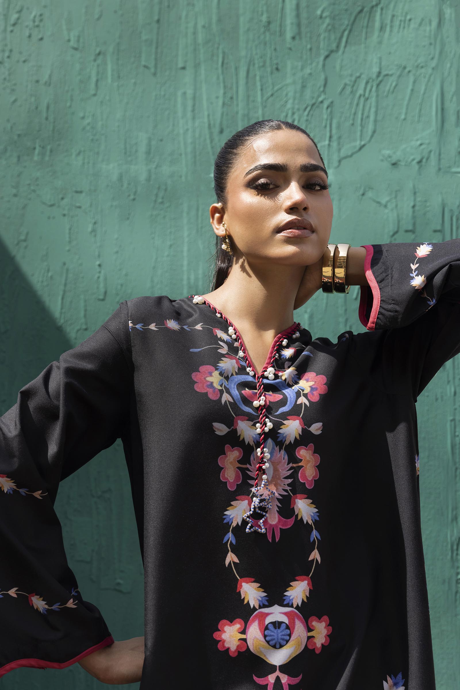 Stitched Printed Viscose Shirt+ Culotte