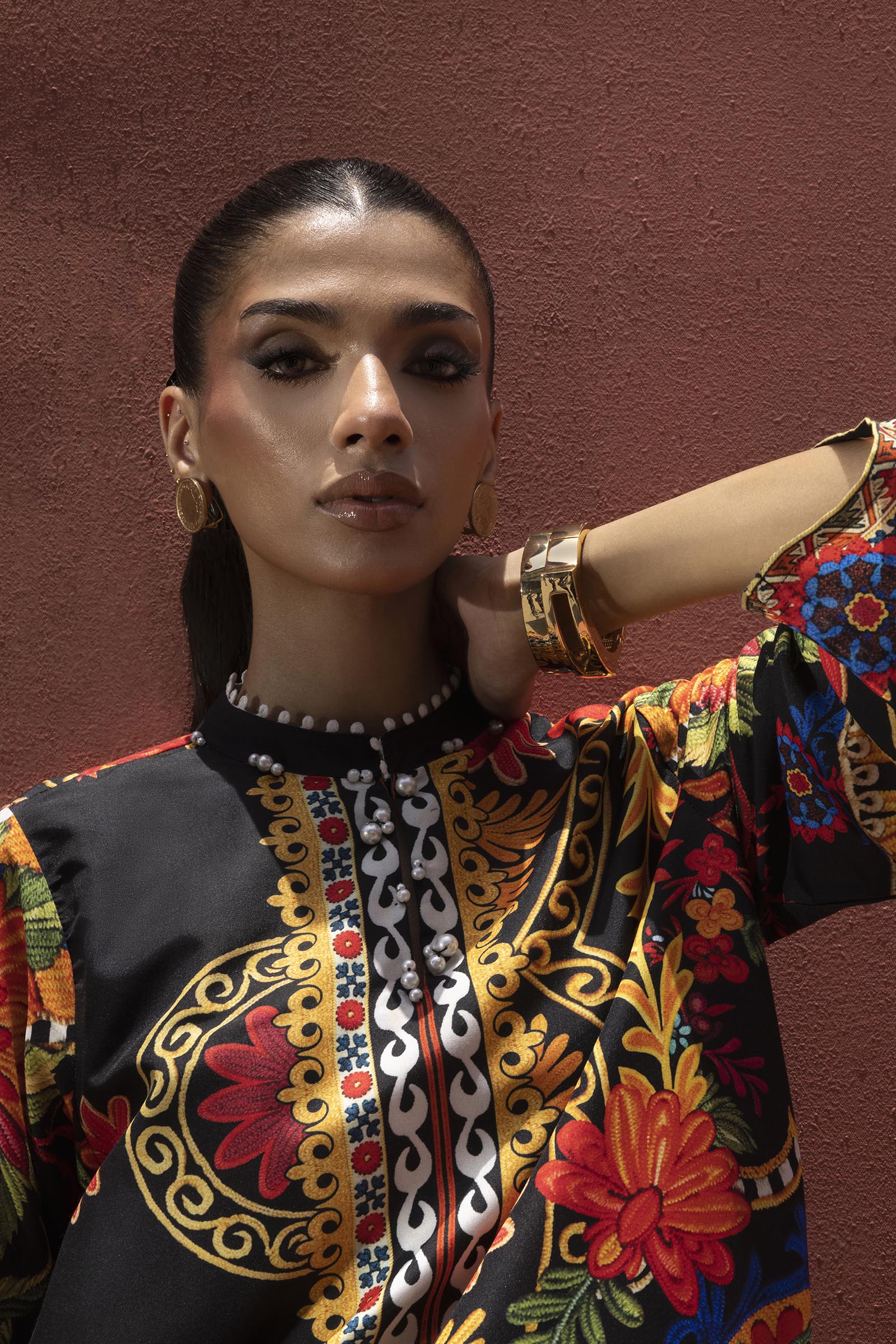 Stitched Printed Viscose Shirt+ Culotte