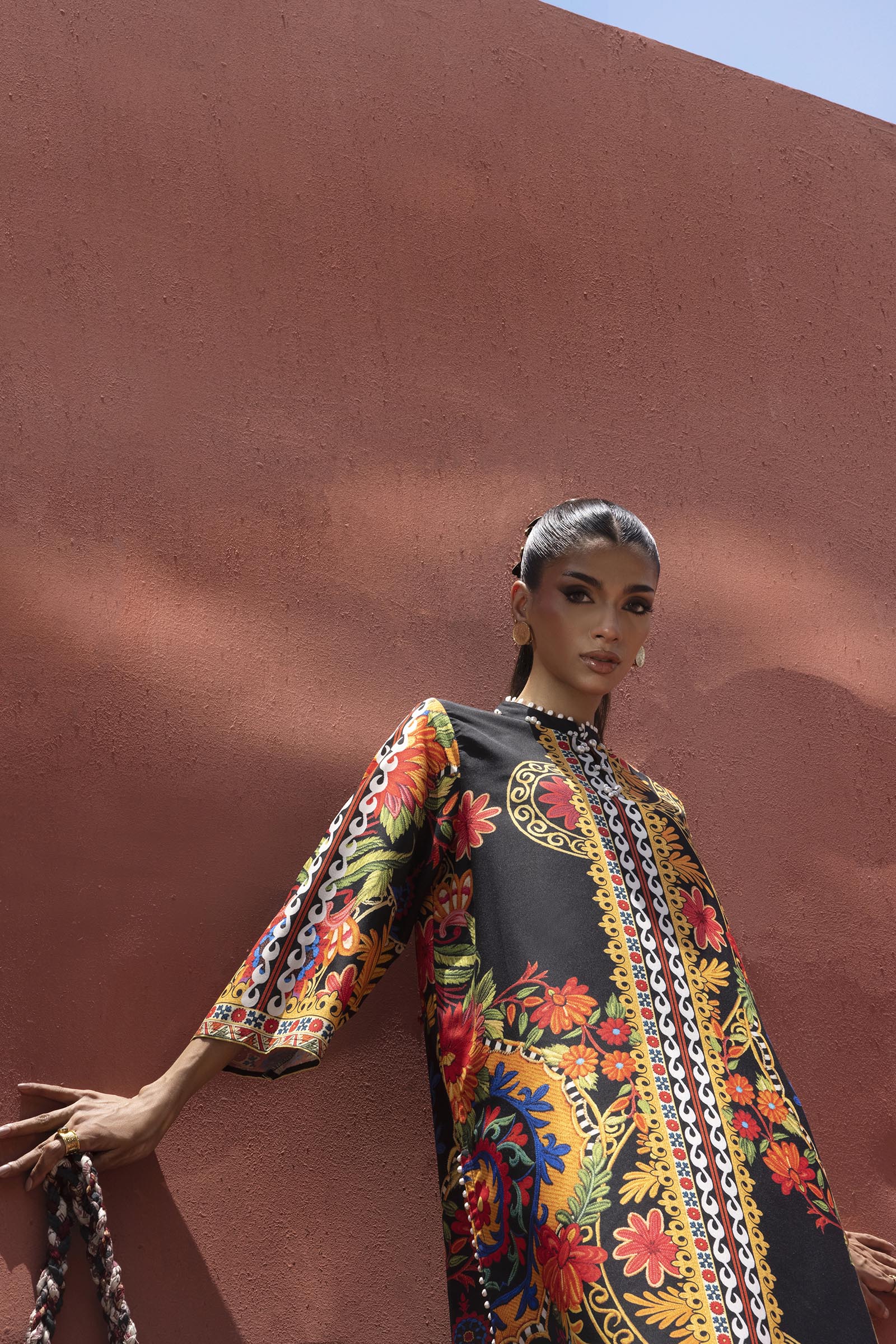 Stitched Printed Viscose Shirt+ Culotte
