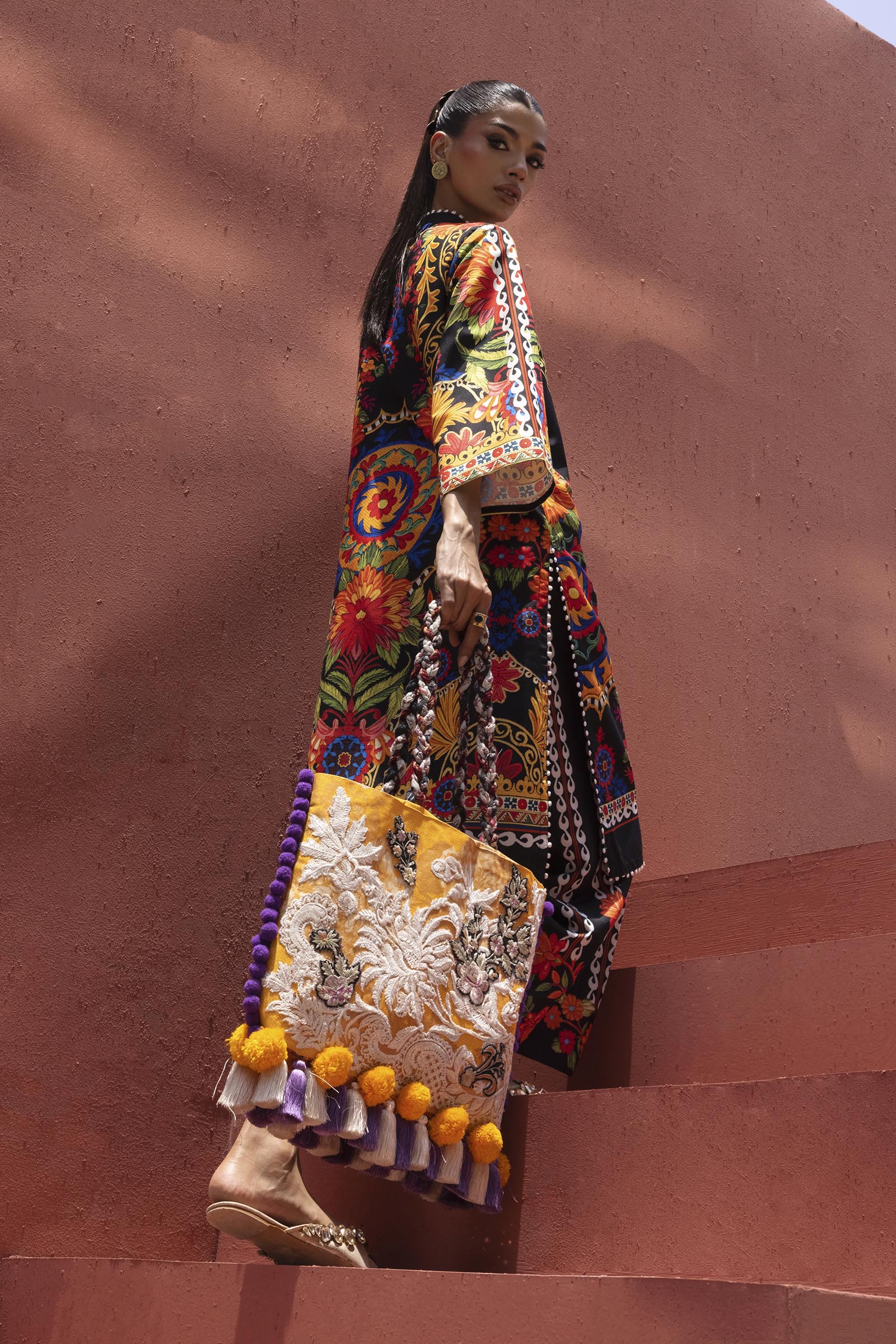 Stitched Printed Viscose Shirt+ Culotte