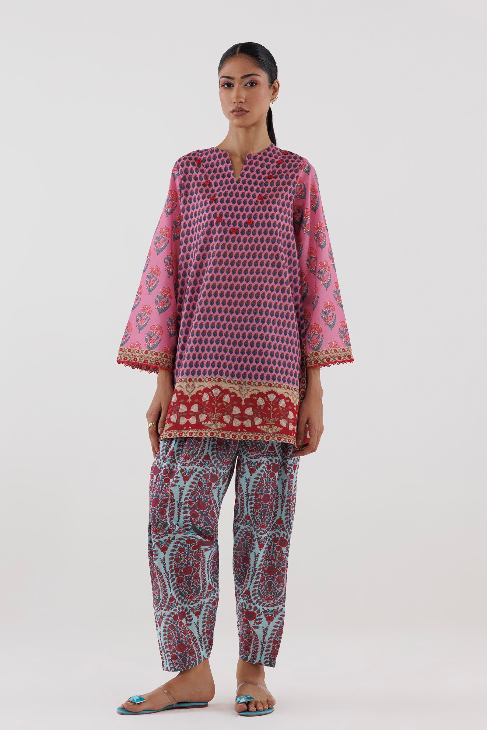 Stitched Printed Fancy Dobby Shirt+ Shalwar