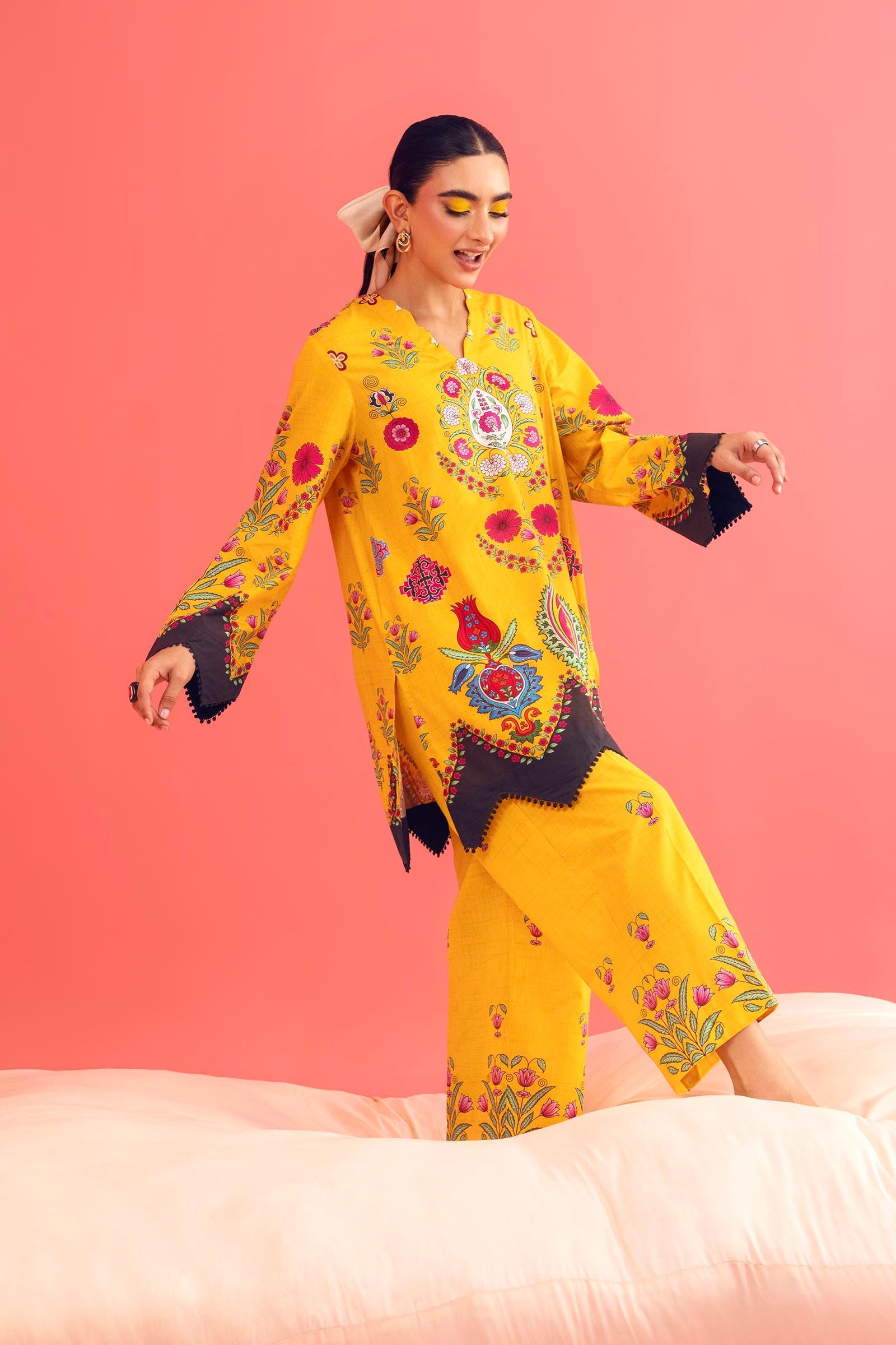 Stitched Printed Lawn Shirt+ Culotte