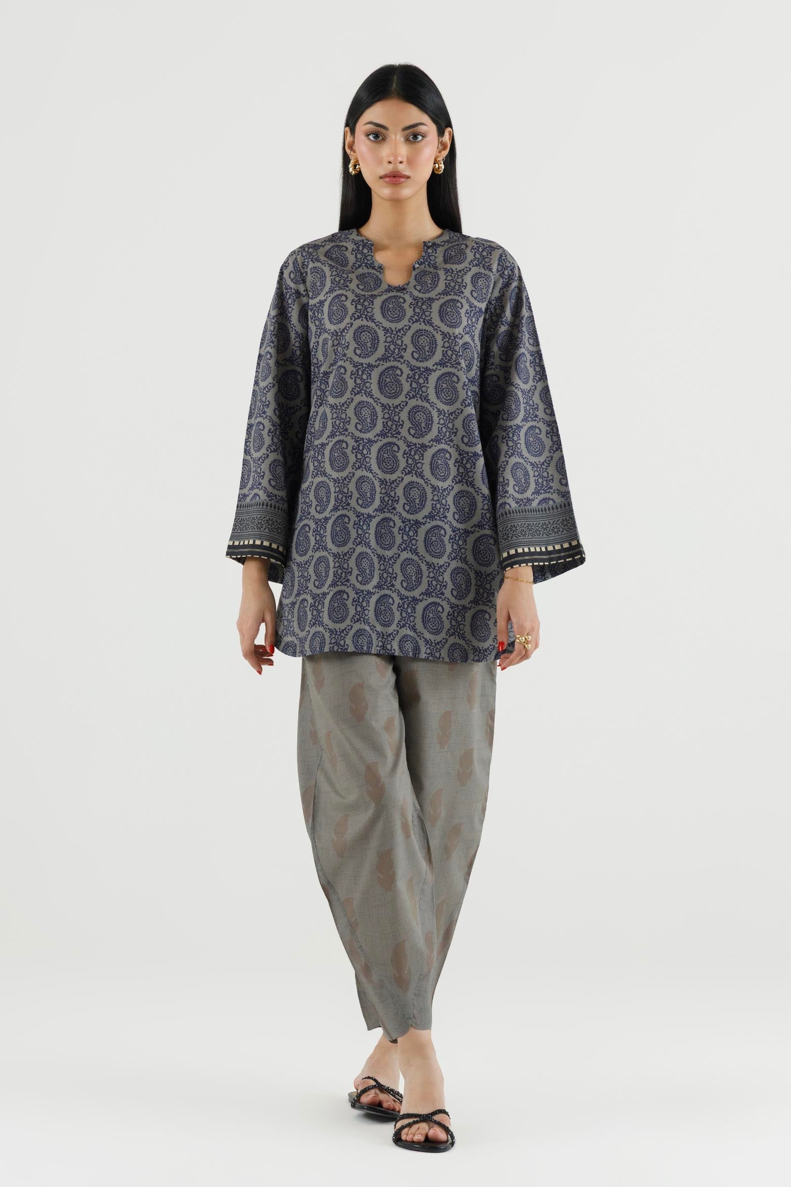 Stitched Printed Lawn Shirt+ Culotte
